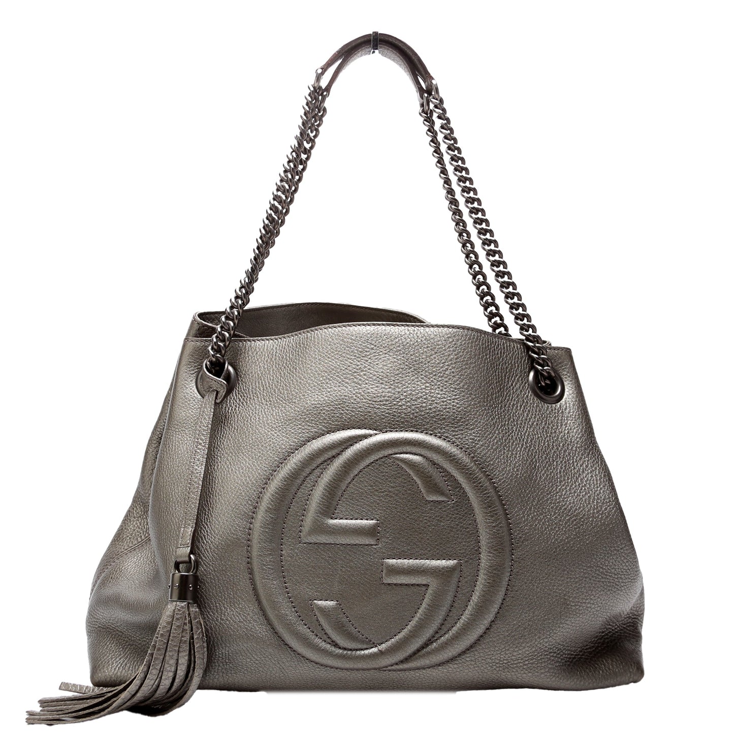 Gucci Soho Leather Grey Medium Shoulder Bag