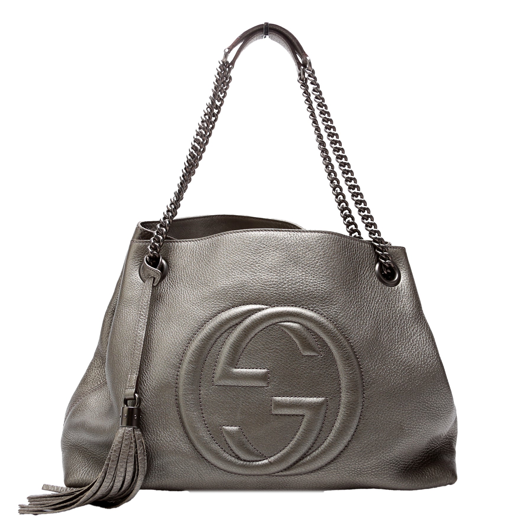 Gucci Soho Leather Grey Medium Shoulder Bag