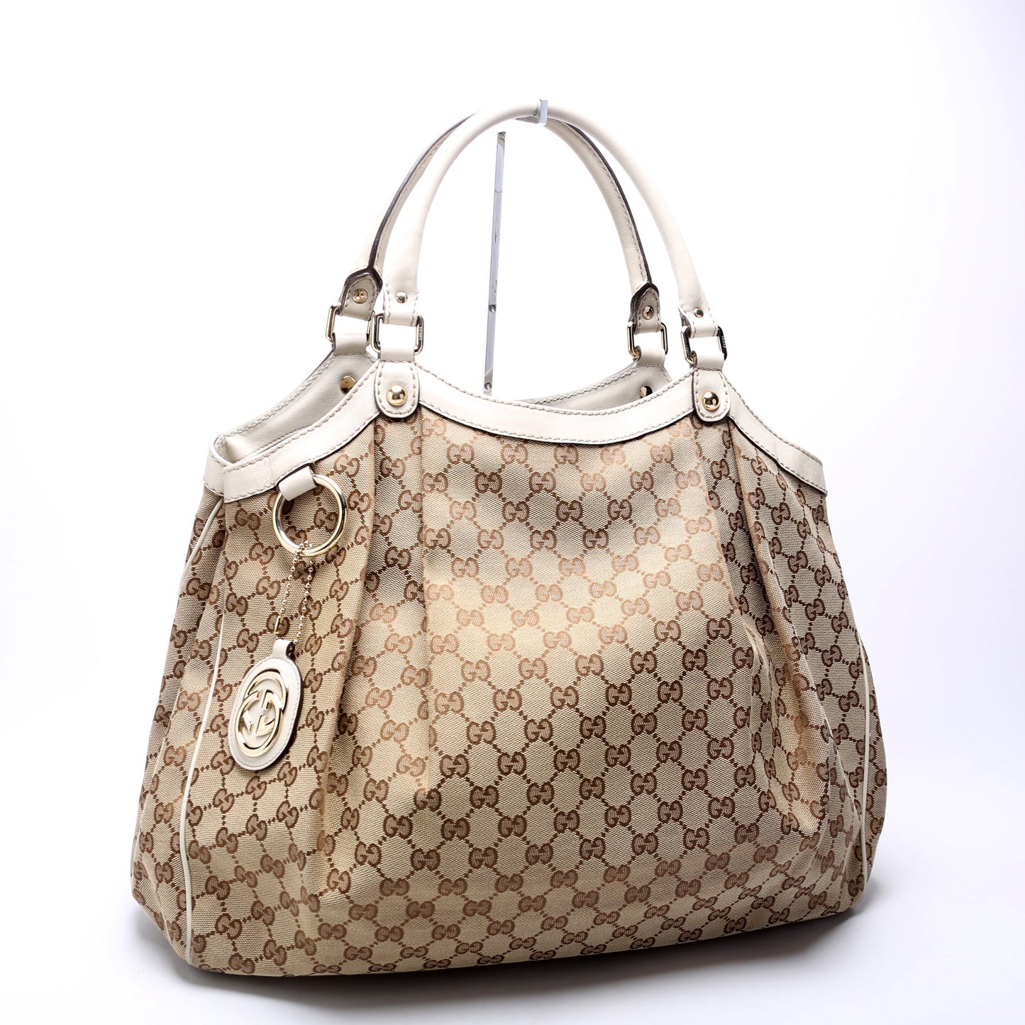 Gucci Sukey GG Canvas White Large Travel Bag