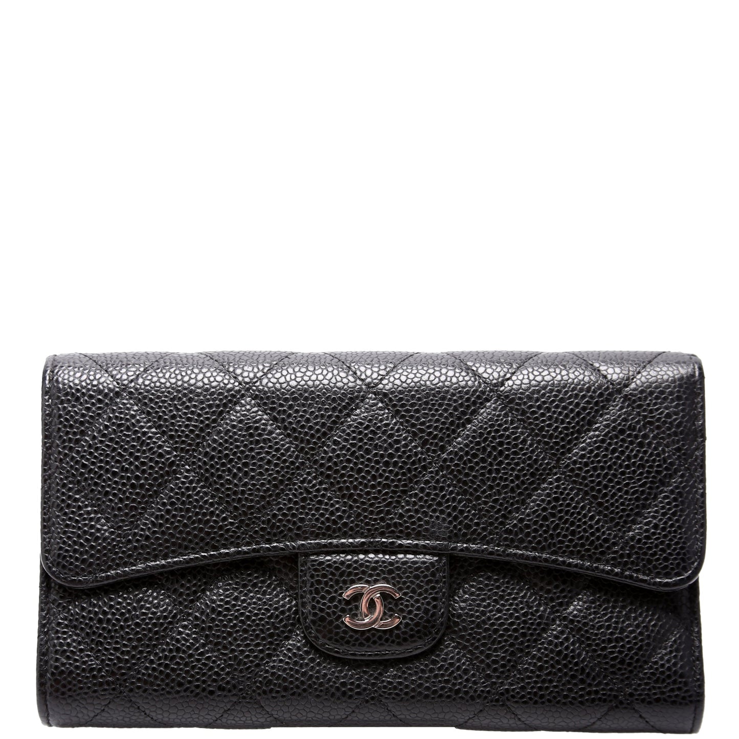 Chanel Classic Flap Wallet Long Caviar Black