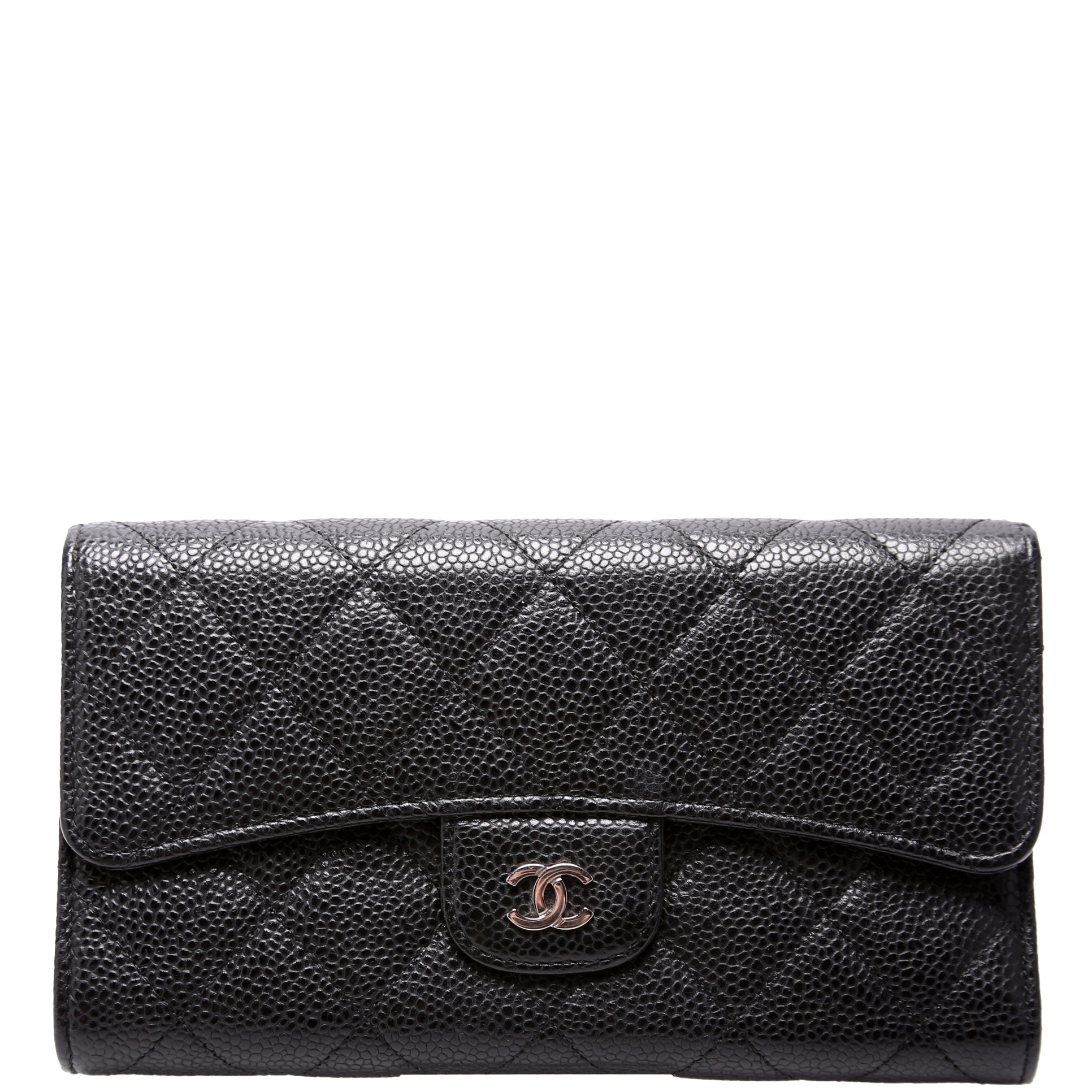 Chanel Classic Flap Wallet Long Caviar Black