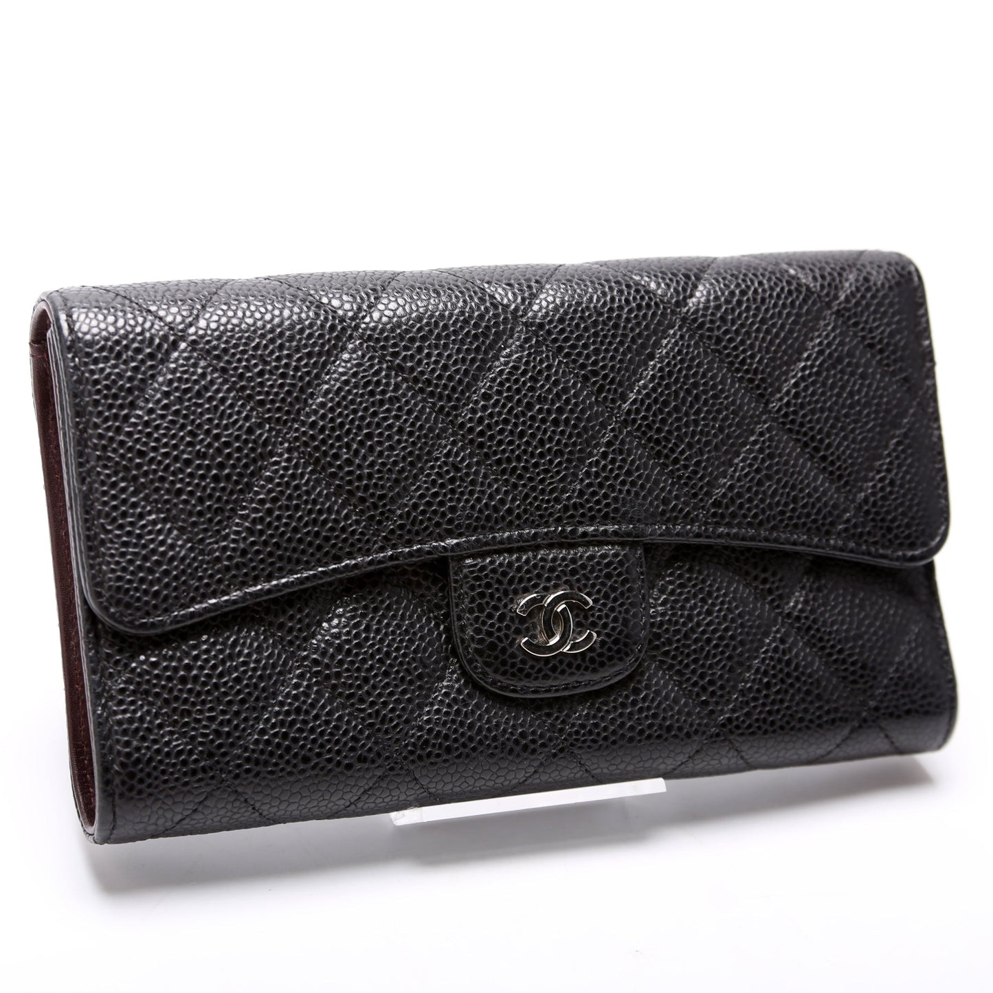 Chanel Classic Flap Wallet Long Caviar Black