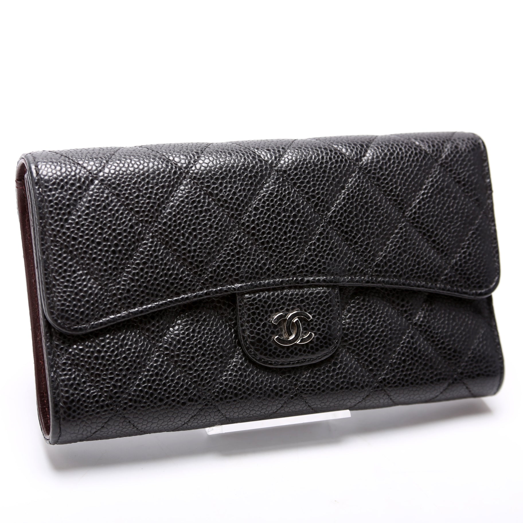 Chanel Classic Flap Wallet Long Caviar Black