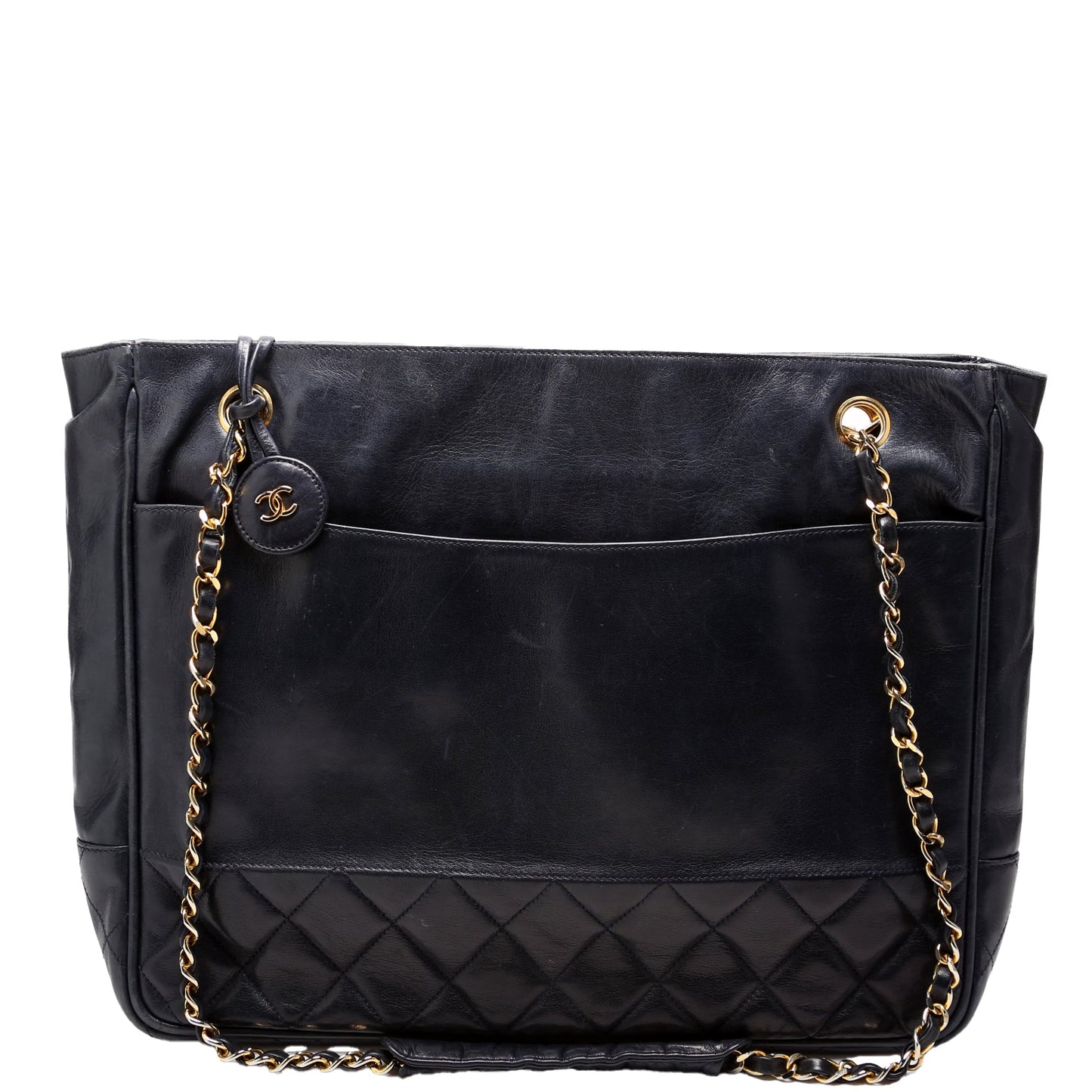 Chanel Lambskin Navy Shoulder Bag Lambskin Navy