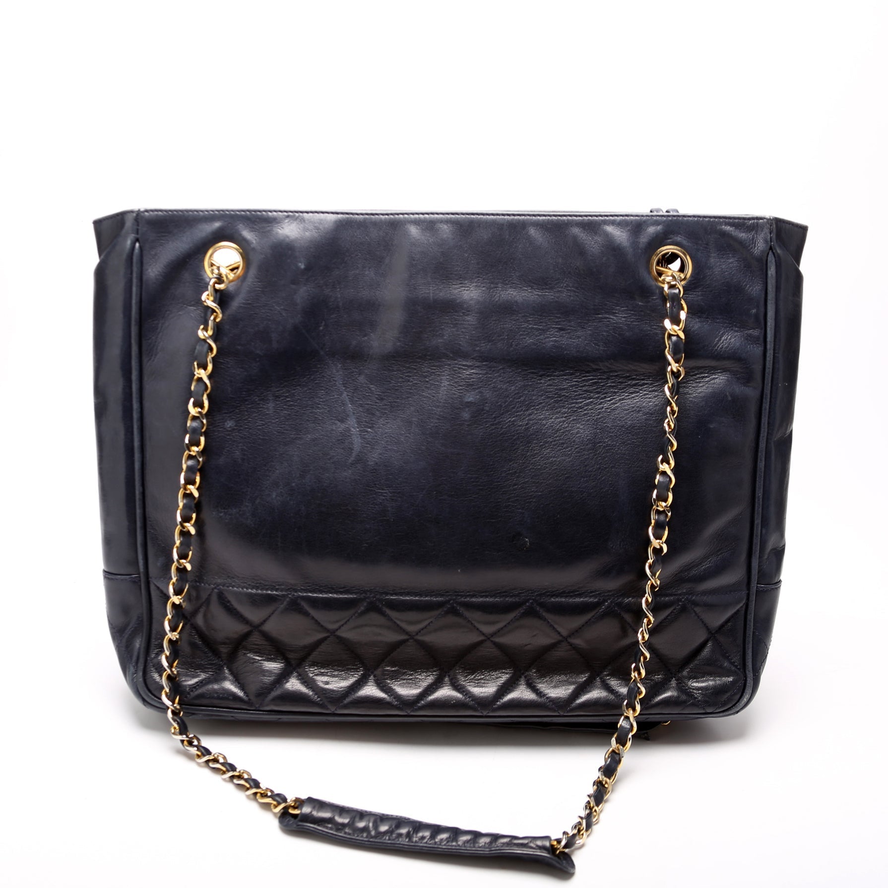Chanel Lambskin Navy Shoulder Bag Lambskin Navy