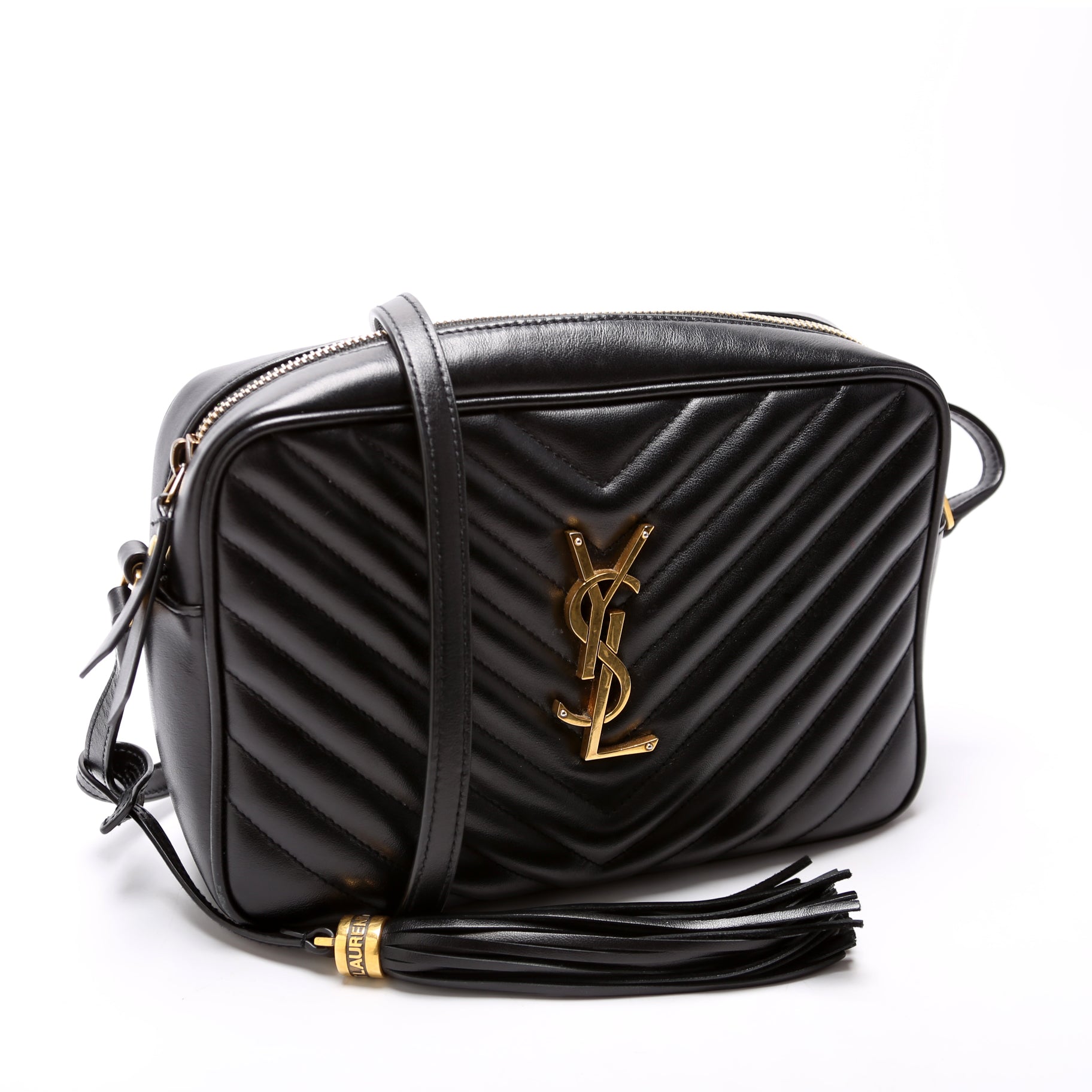 YSL Saint Laurent Lou Camera Bag Quilted Black Travel Bag 612544 Black 1