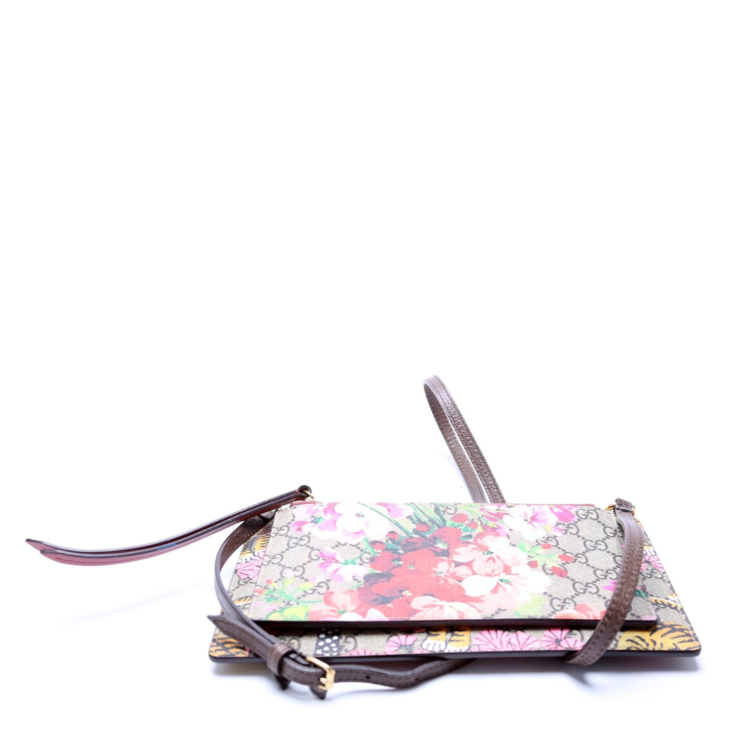 Gucci Supreme Blooms Bengal Double Zip Shoulder Multicolor Shoulder Bag