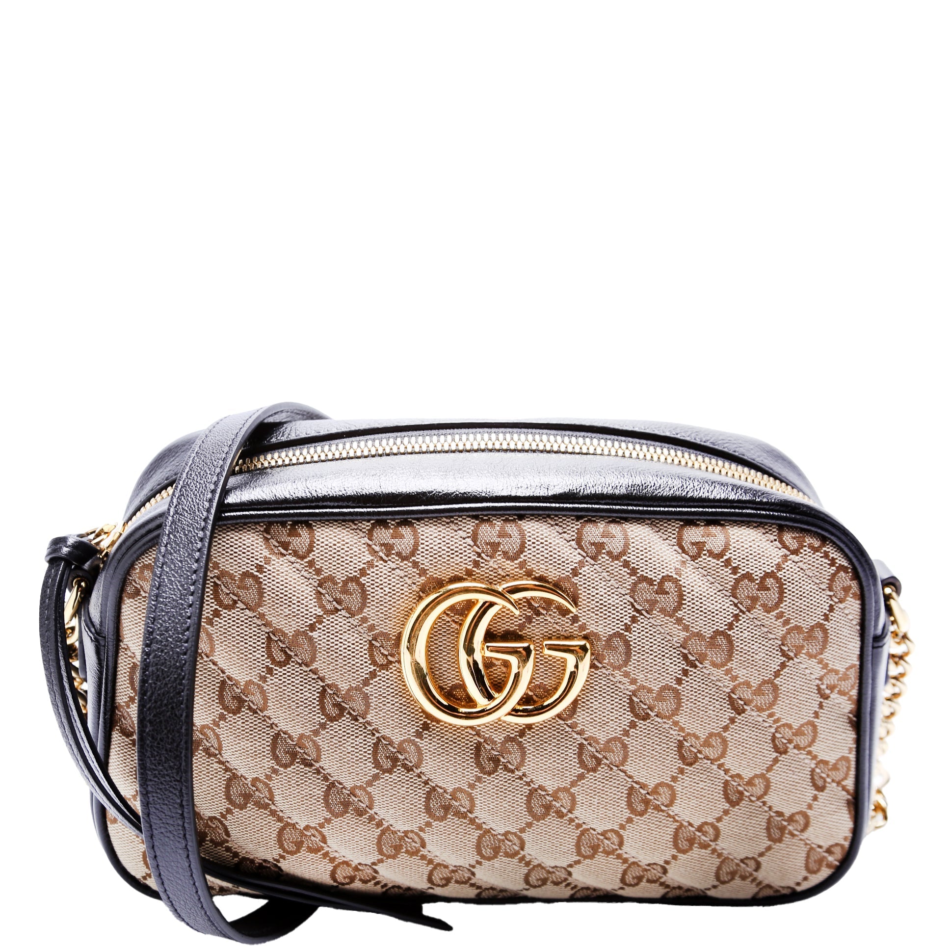 Gucci Marmont Camera Canvas Black Small Travel Bag