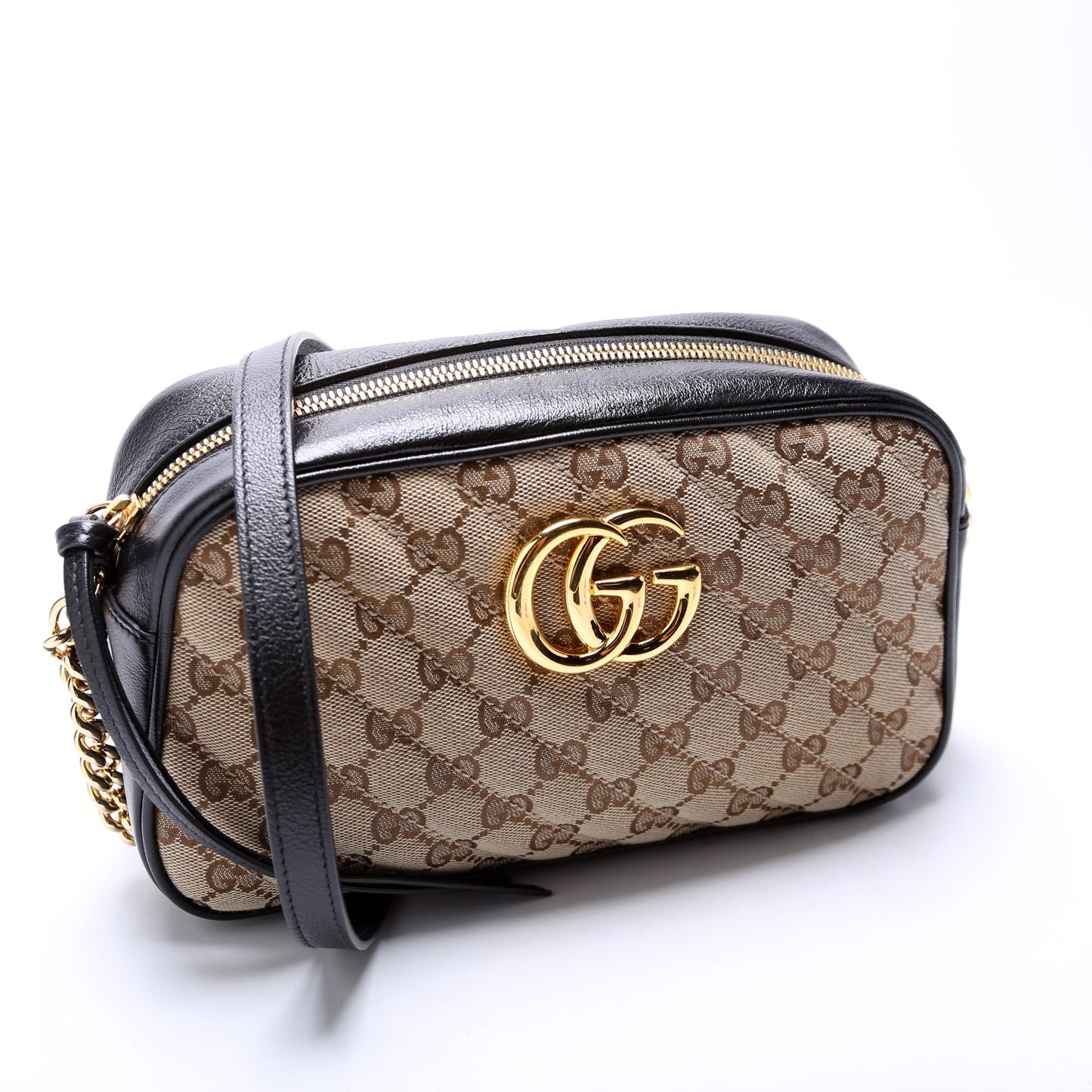 Gucci Marmont Camera Canvas Black Small Travel Bag
