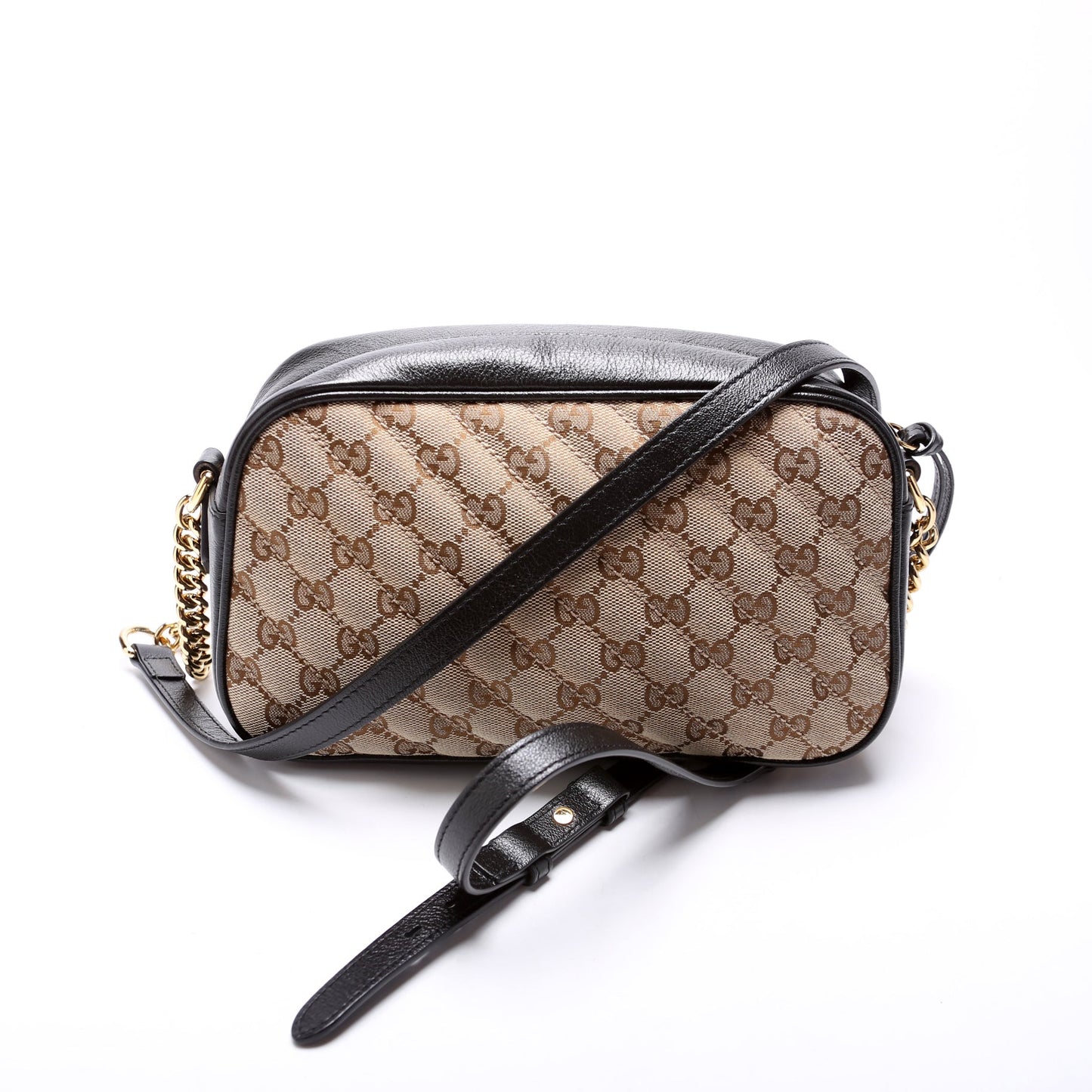 Gucci Marmont Camera Canvas Black Small Travel Bag