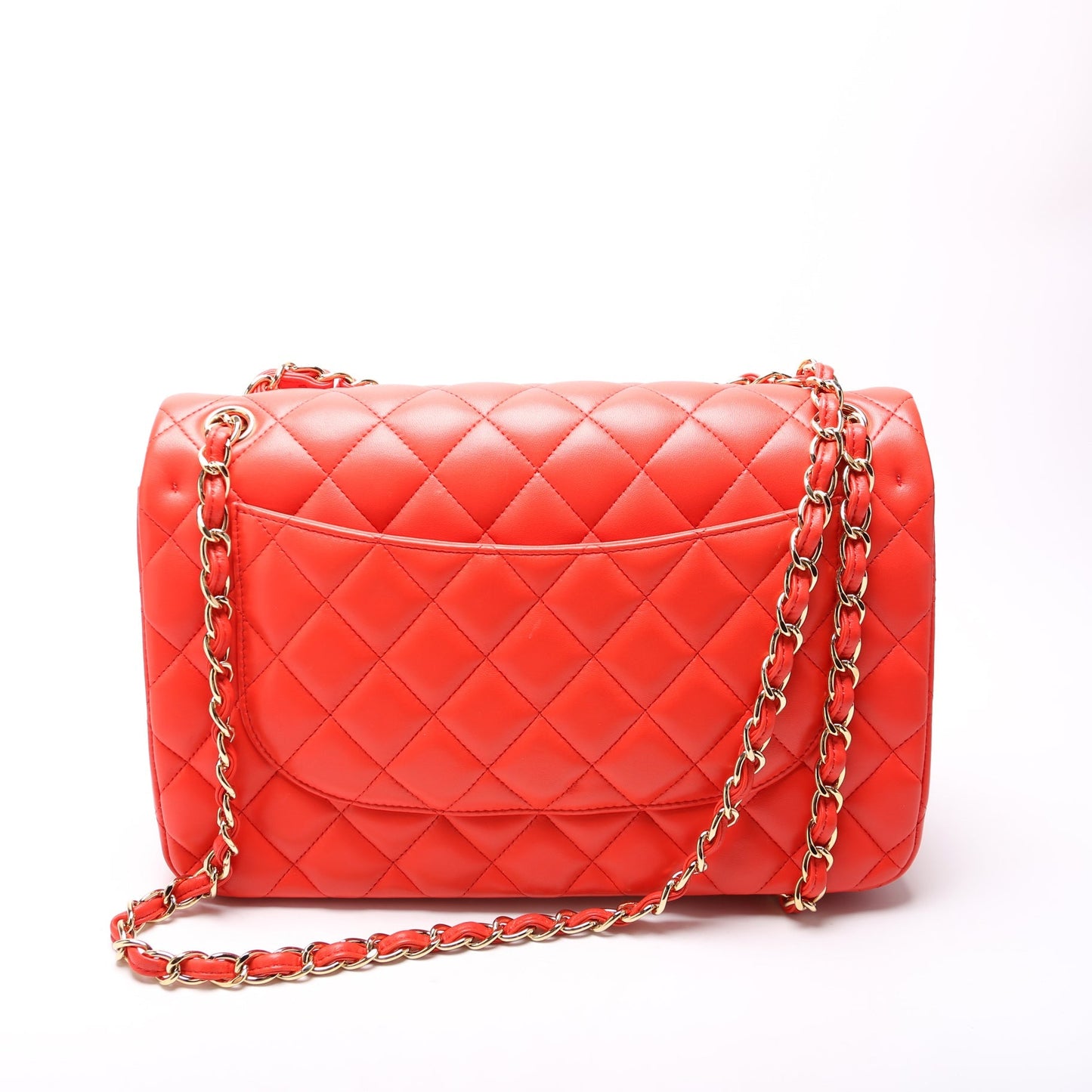 Chanel Classic Flap Jumbo Lambskin 20-23 Orange Handbag