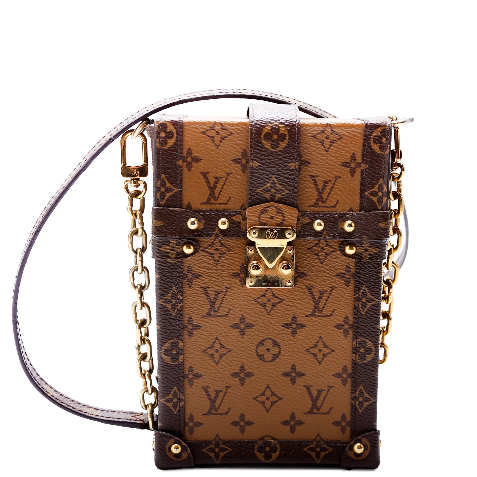 Louis Vuitton Pochette Trunk Vertical Reversed Monogram Clutch Bag