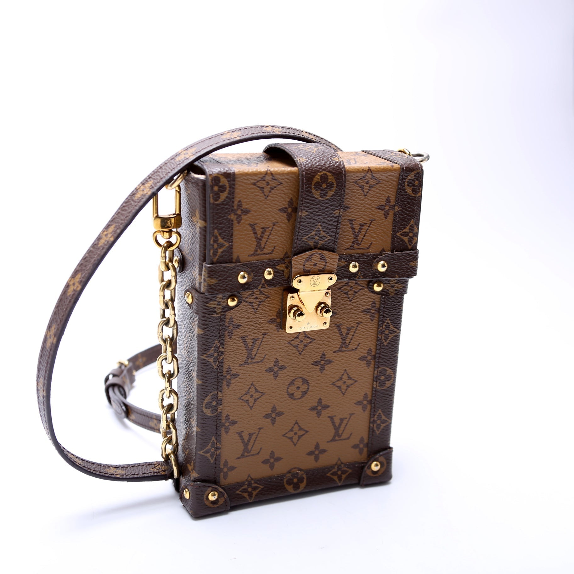 Louis Vuitton Pochette Trunk Vertical Reversed Monogram Clutch Bag