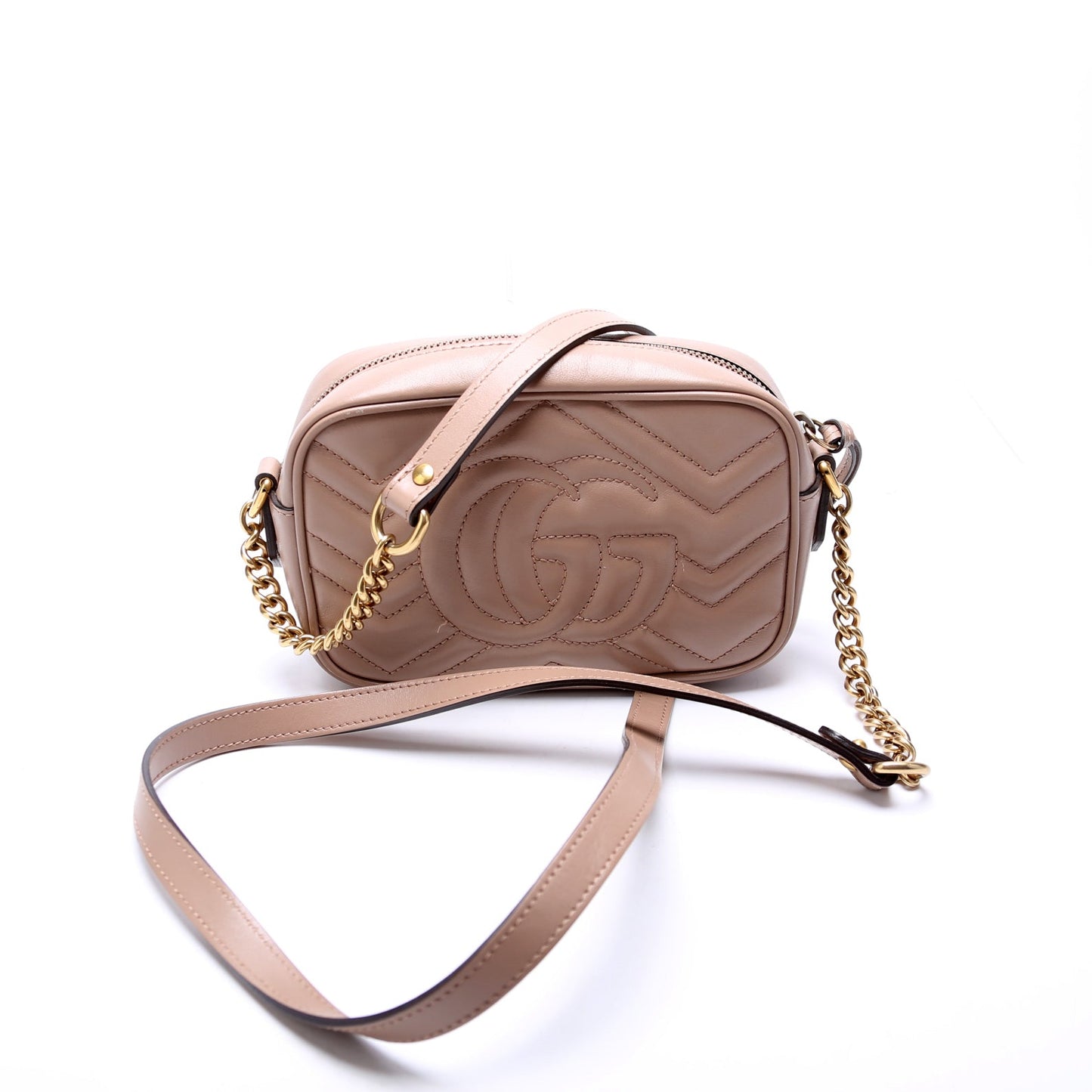 Gucci Marmont Camera Nude Mini Travel Bag