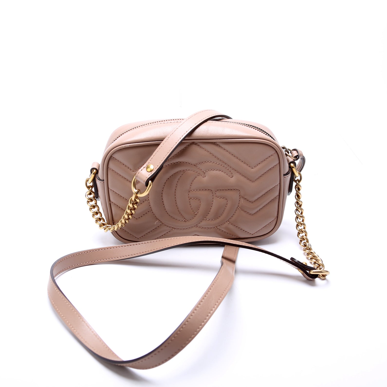 Gucci Marmont Camera Nude Mini Travel Bag