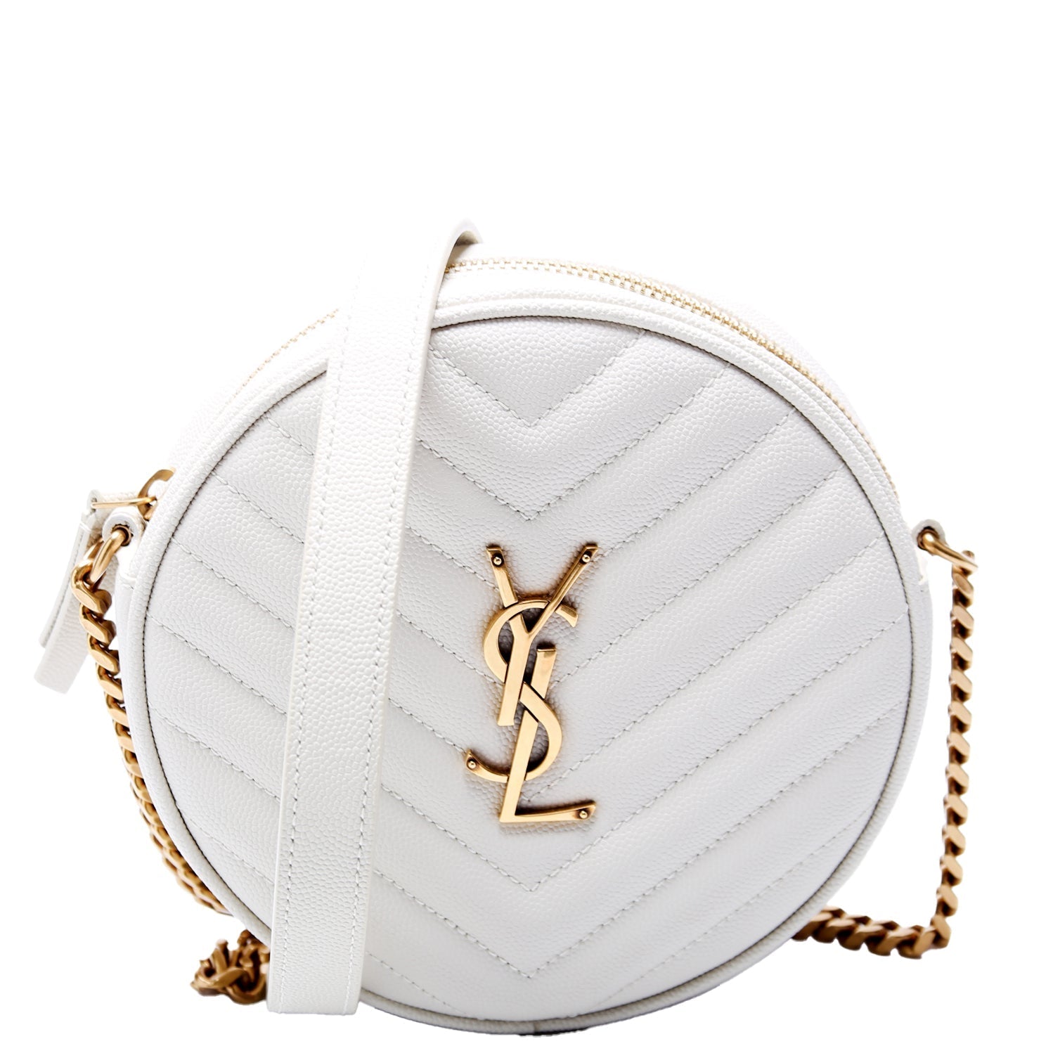 YSL Saint Laurent Saint Laurent Grain De Round Camera Bag White Travel Bag