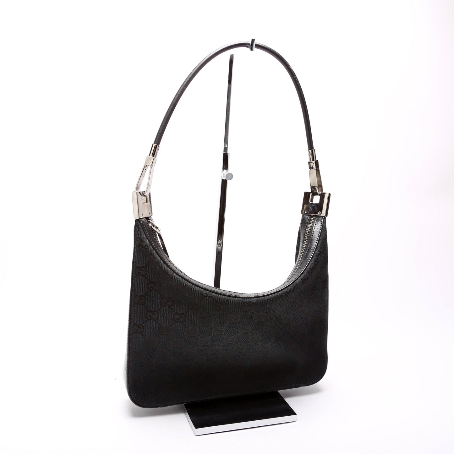 Gucci 001 GG Canvas Black Small Shoulder Bag
