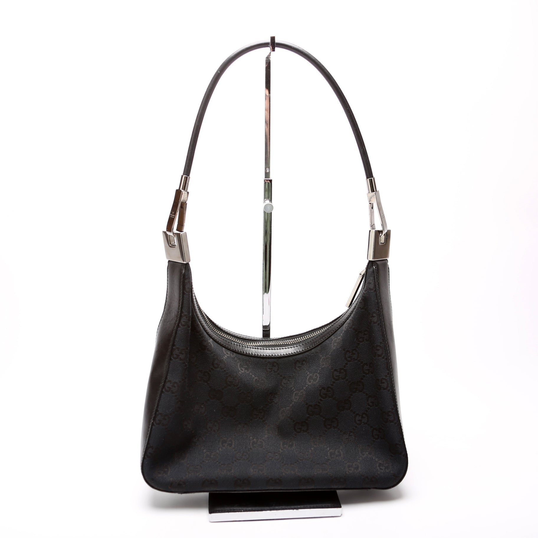 Gucci 001 GG Canvas Black Small Shoulder Bag