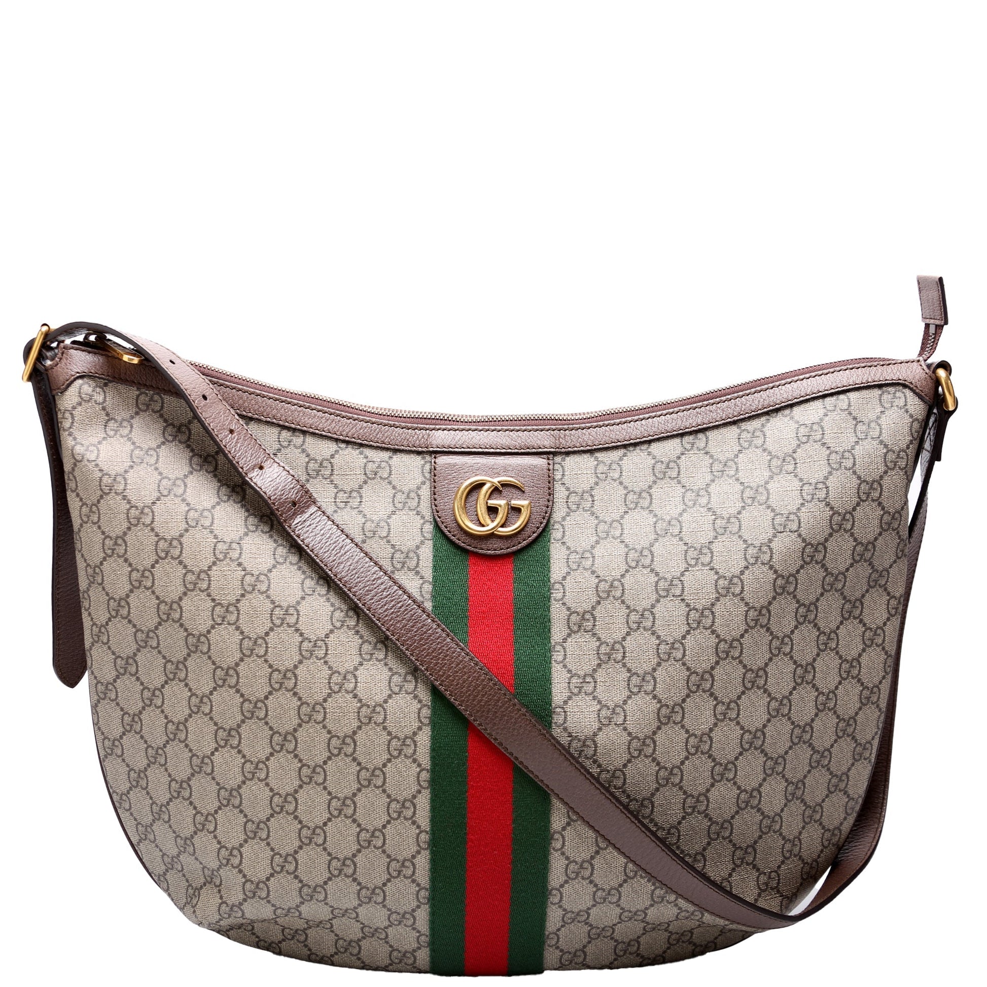 Gucci Ophidia GG Supreme Half Moon Large Shoulder Bag Hobo Large