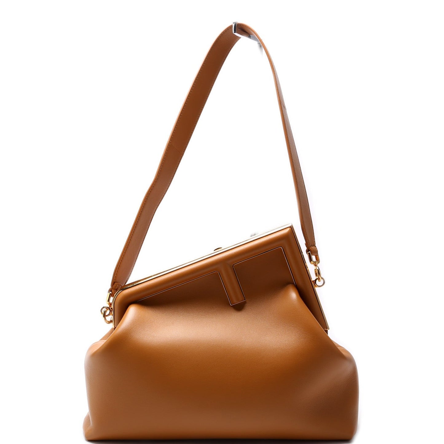 Fendi First Shoulder Bag Leather Brown Medium