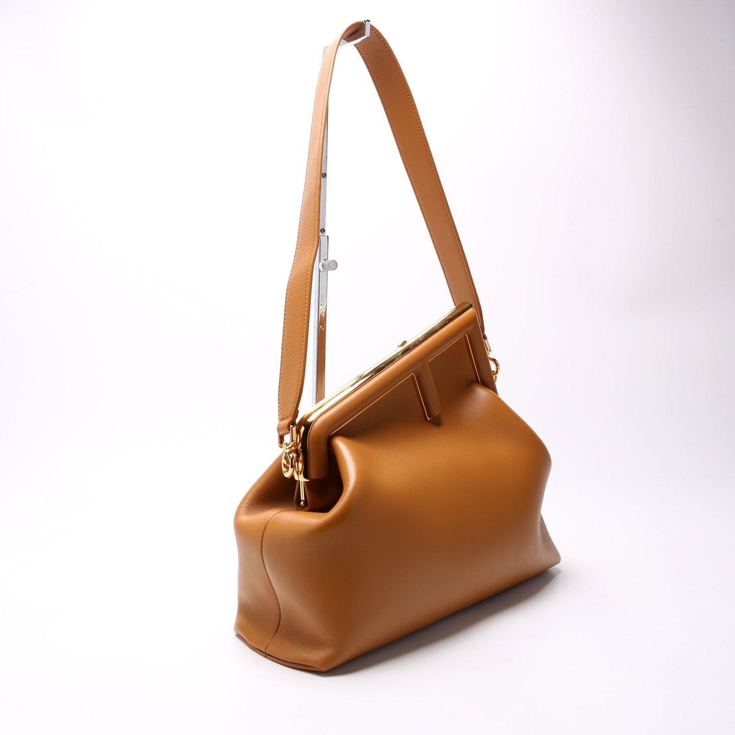 Fendi First Shoulder Bag Leather Brown Medium