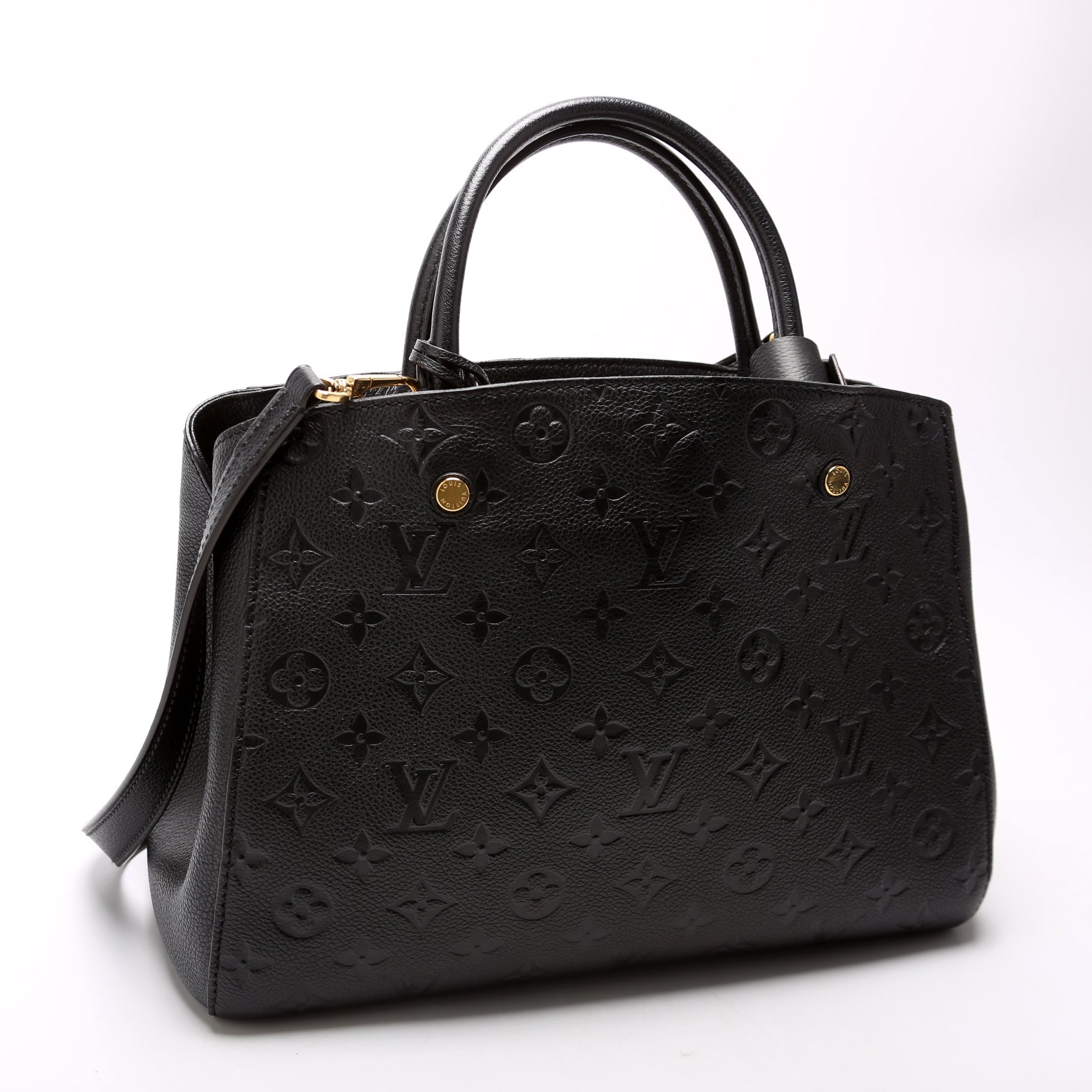 Louis Vuitton Montaigne MM Empreinte Black Handbag Black 2