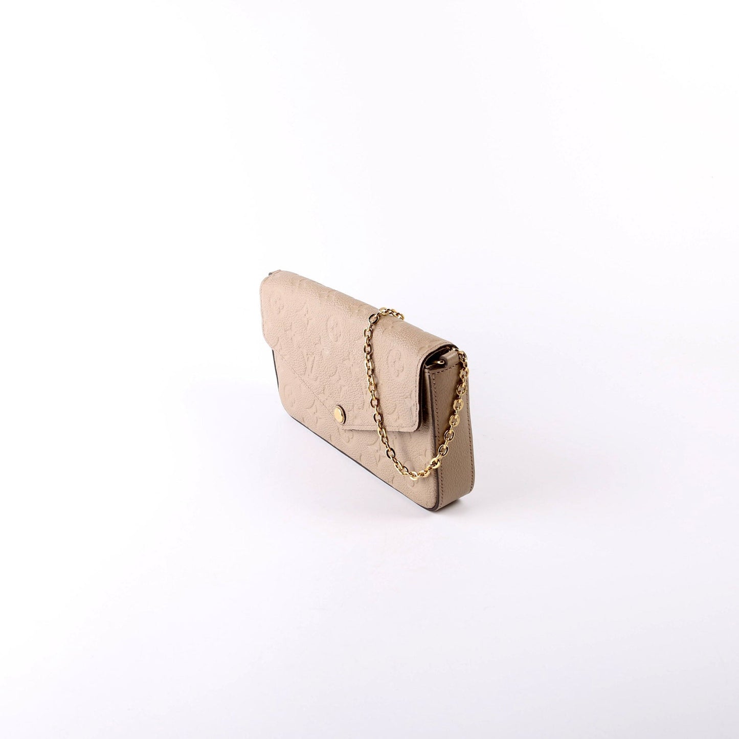Louis Vuitton Pochette Felicie Turtledove Empreinte Clutch Bag