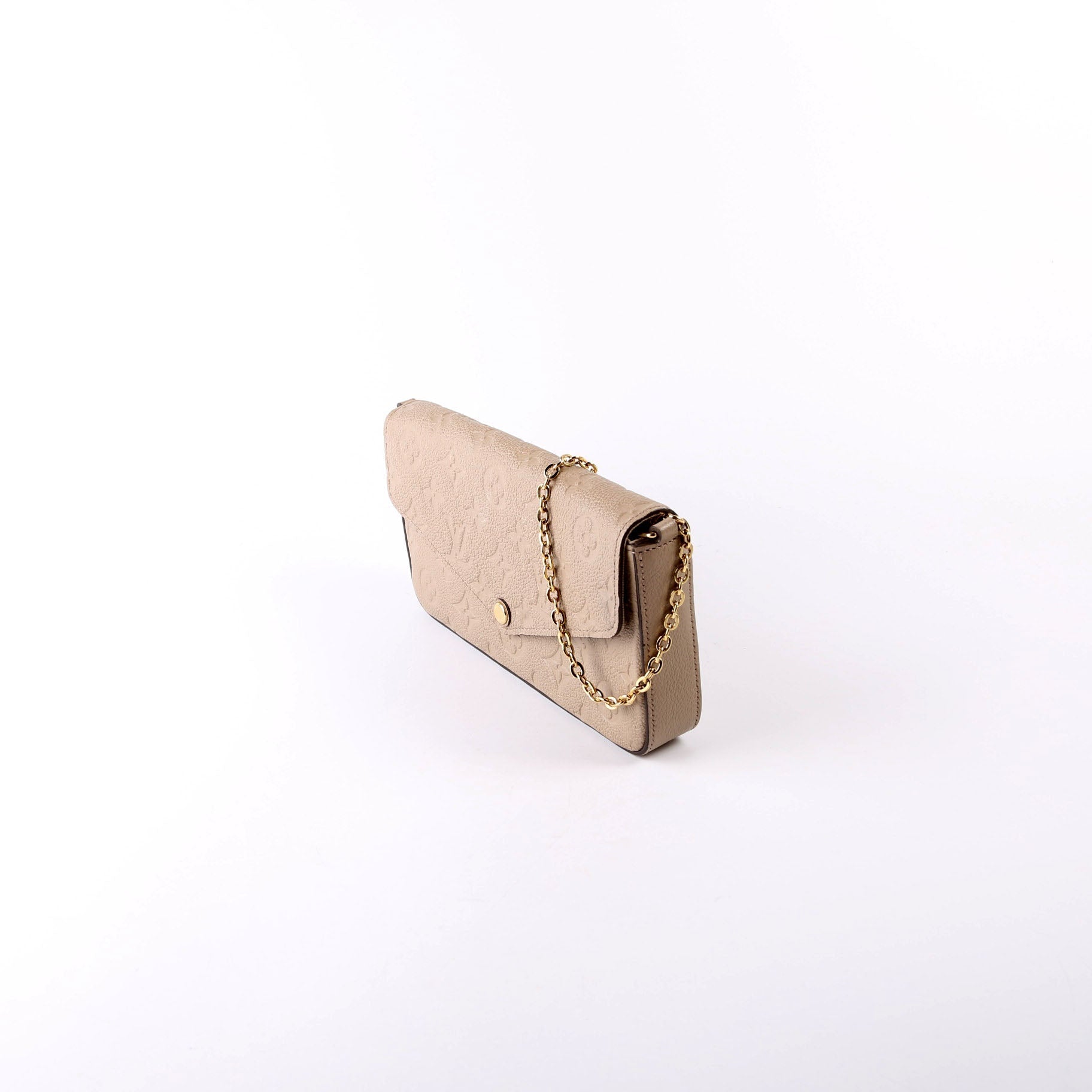 Louis Vuitton Pochette Felicie Turtledove Empreinte Clutch Bag