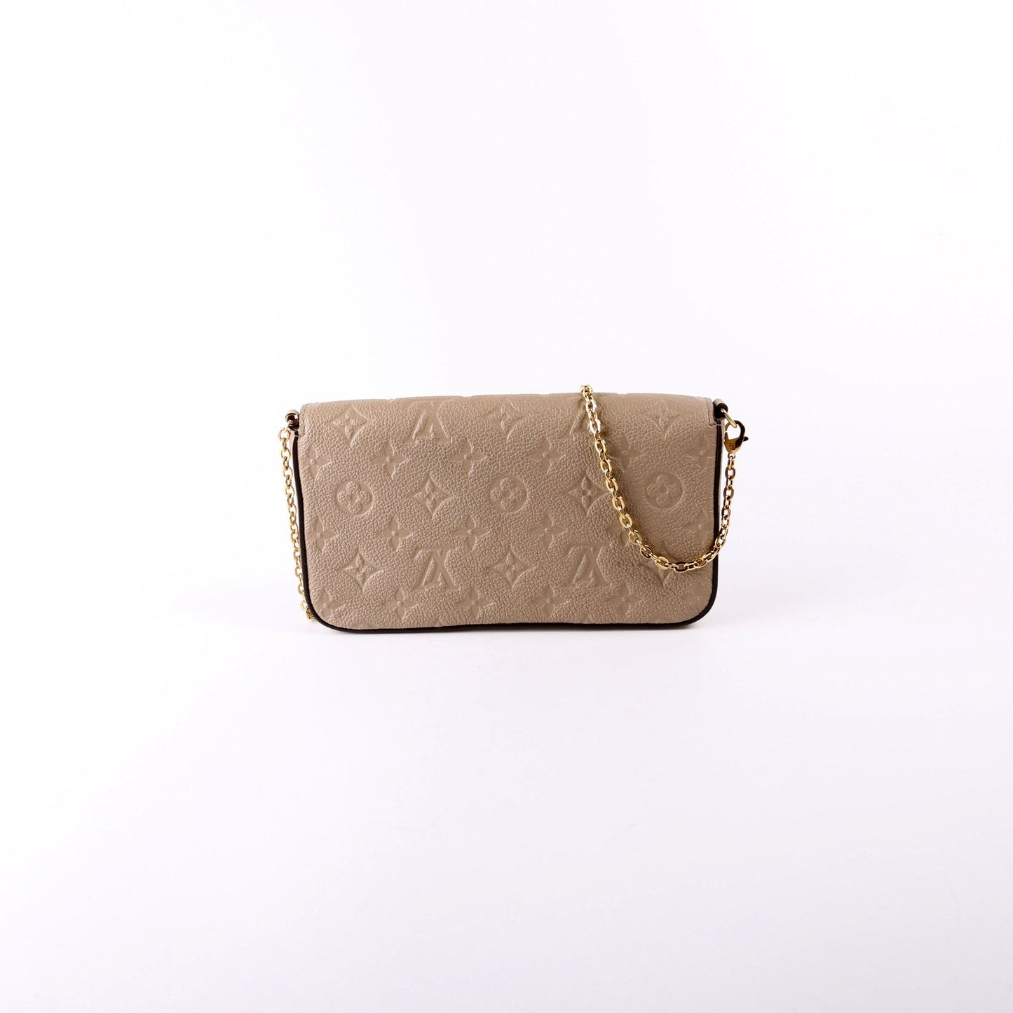 Louis Vuitton Pochette Felicie Turtledove Empreinte Clutch Bag