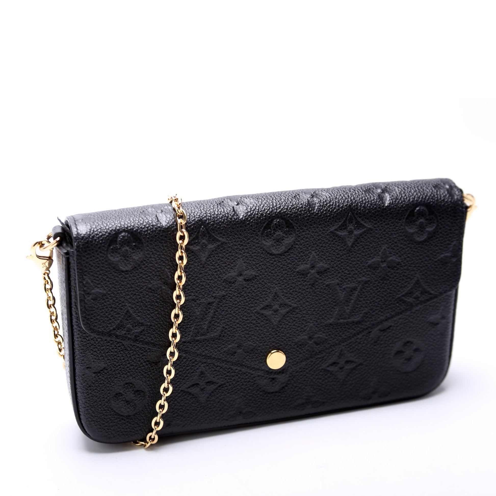 Louis Vuitton Pochette Felicie Empreinte Black Clutch Bag Black 3