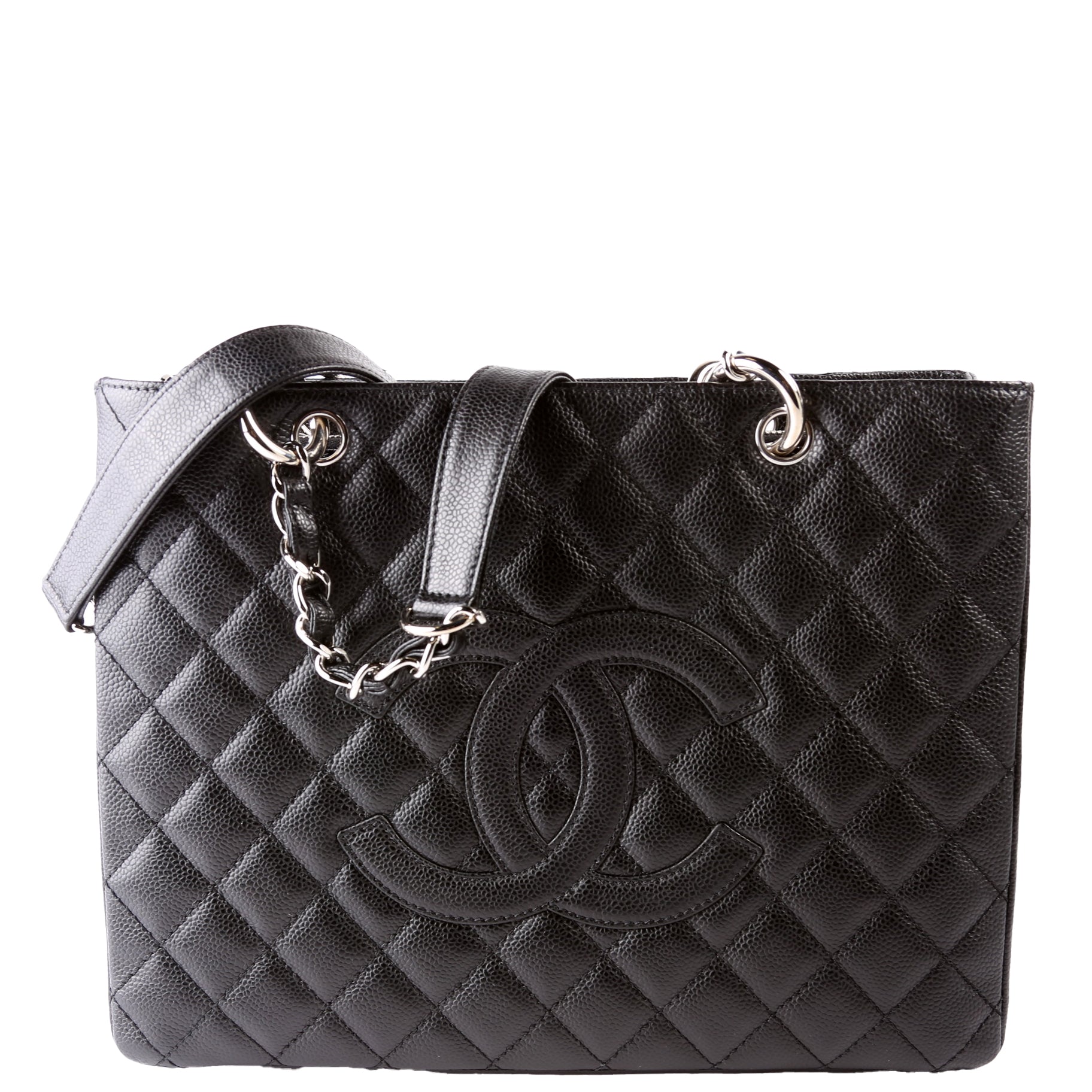Chanel Grand Shopping Caviar Black Tote Bag Black 1
