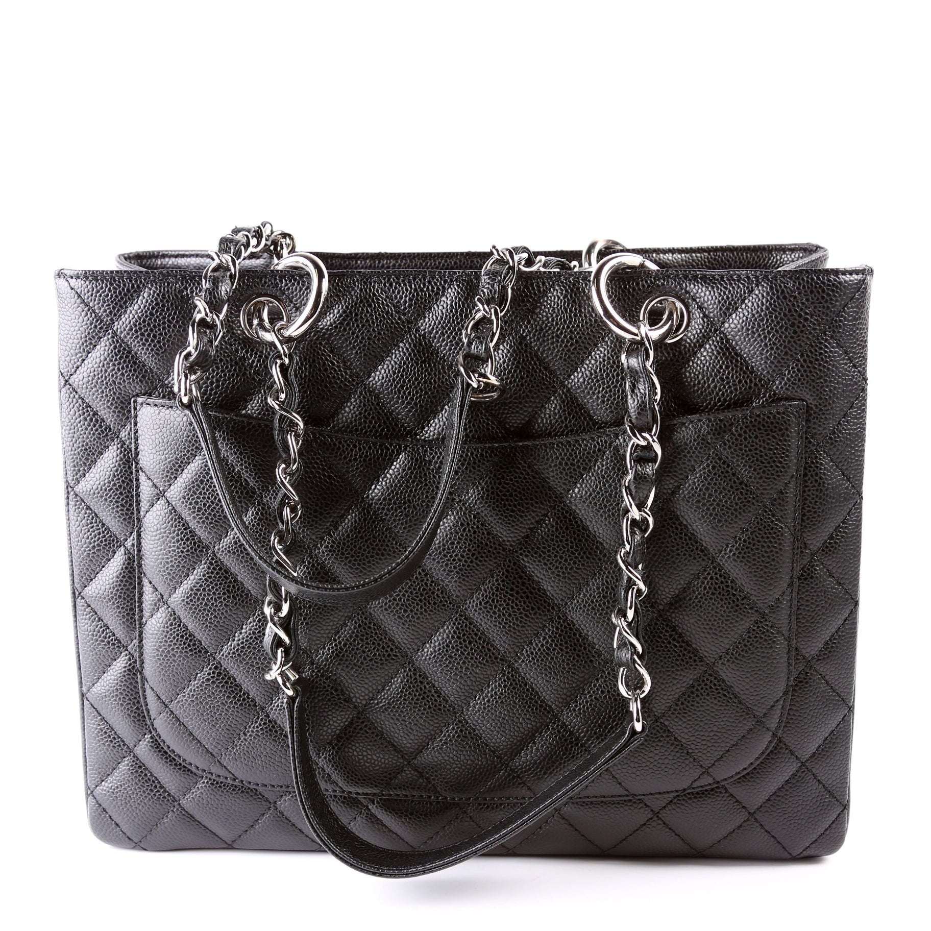 Chanel Grand Shopping Caviar Black Tote Bag Black 1