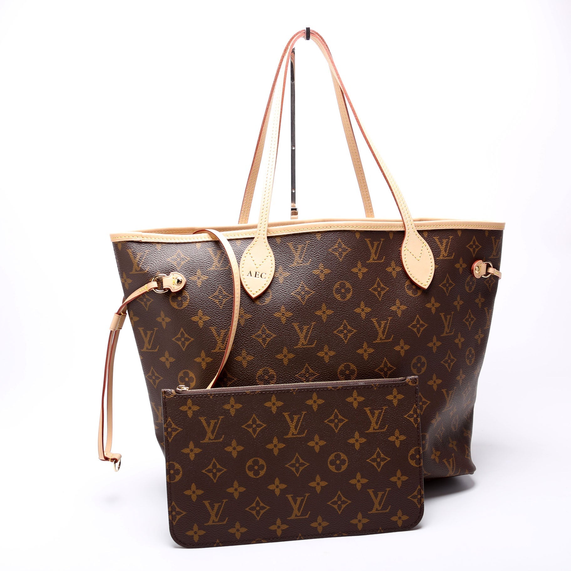 Louis Vuitton Neverfull W MM Monogram Beige Wallet Case