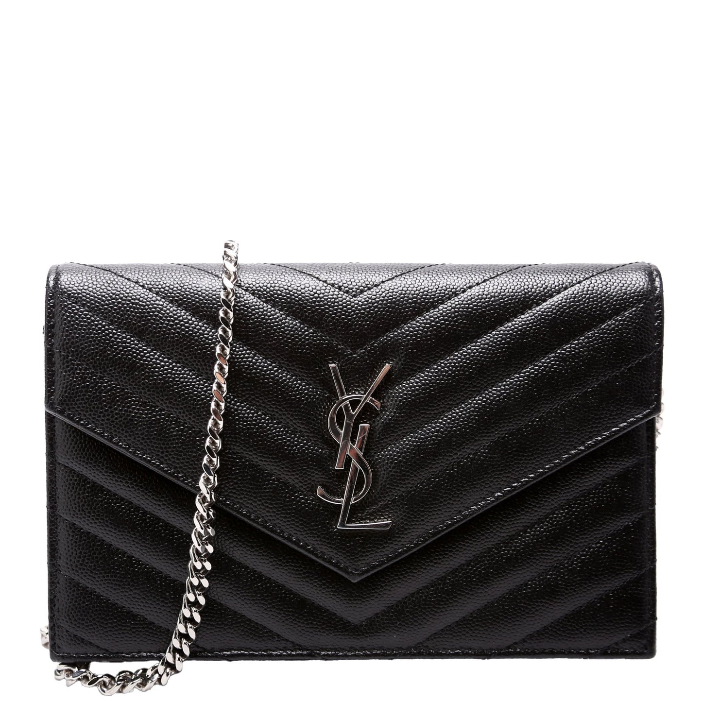 YSL Saint Laurent Saint Laurent Envelope Wallet Bag Black Chain Travel Bag
