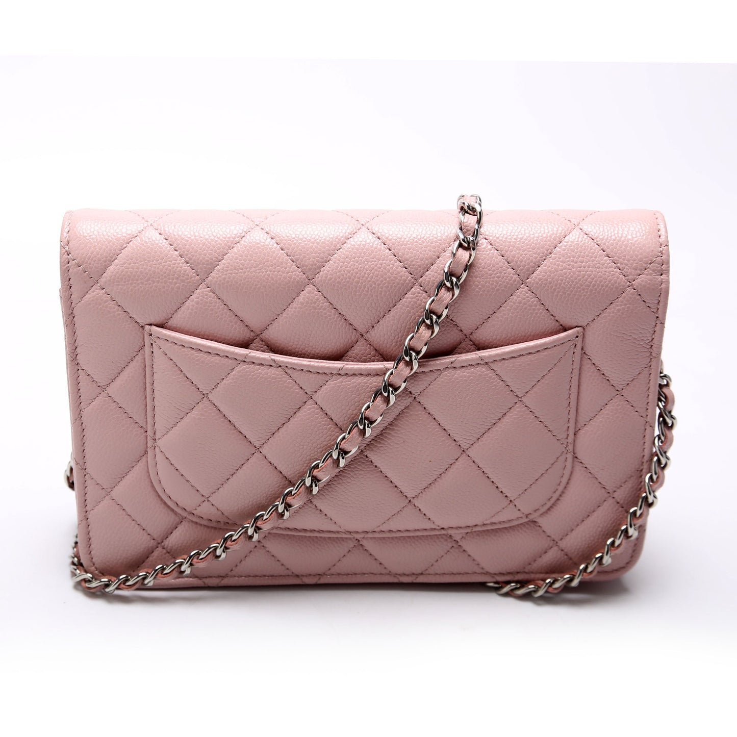 Chanel WOC Classic Quilted Caviar RFID Pink Clutch Bag