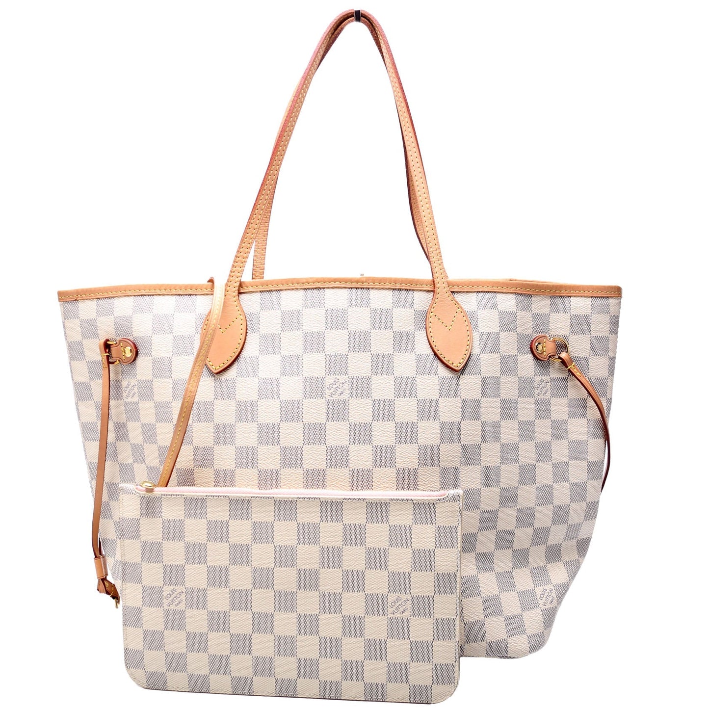 Louis Vuitton Neverfull W MM Azur Damier Pink Wallet Case