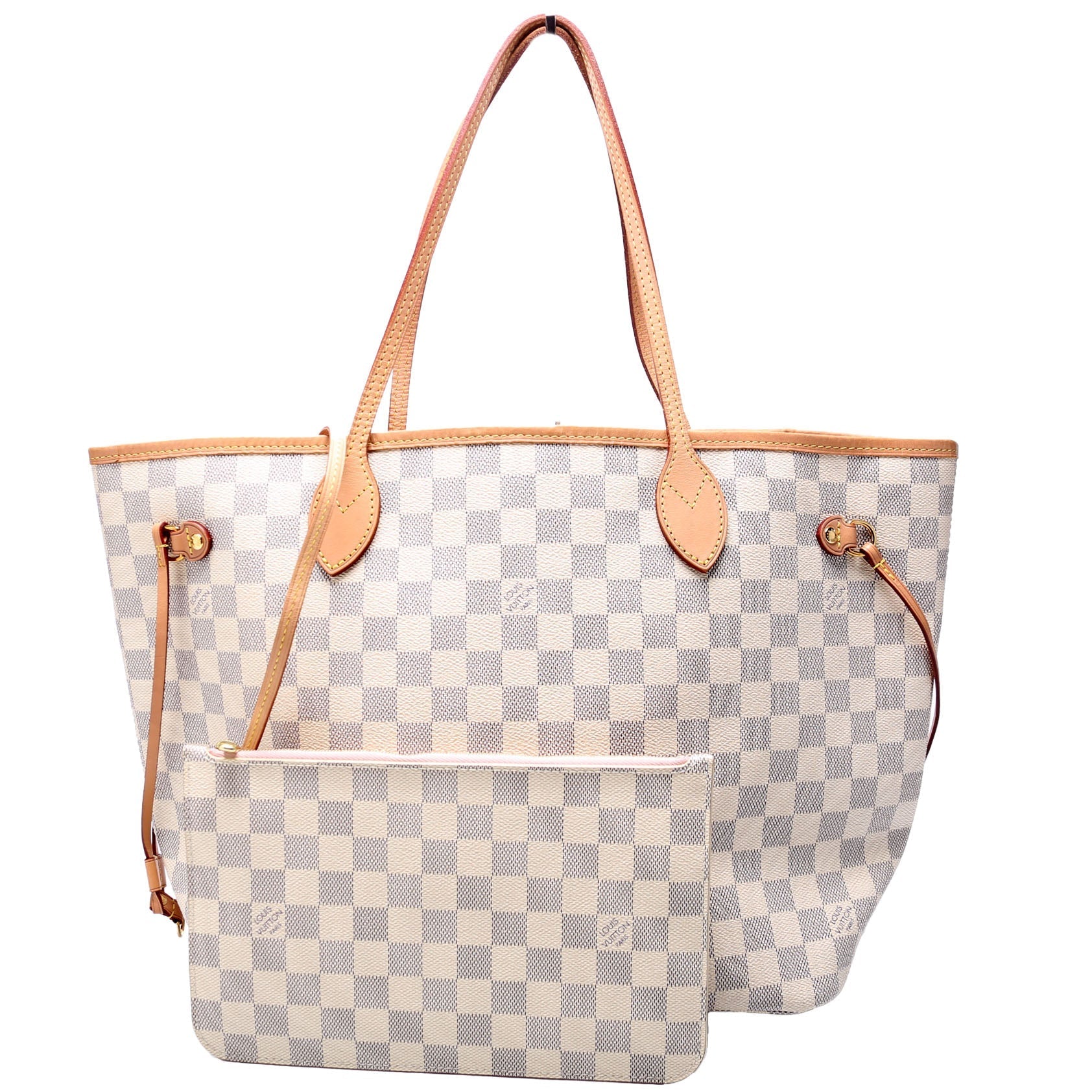 Louis Vuitton Neverfull W MM Azur Damier Pink Wallet Case