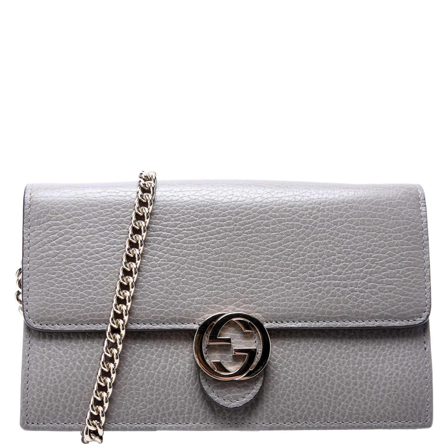 Gucci Interlocking G Grey Chain Wallet Case