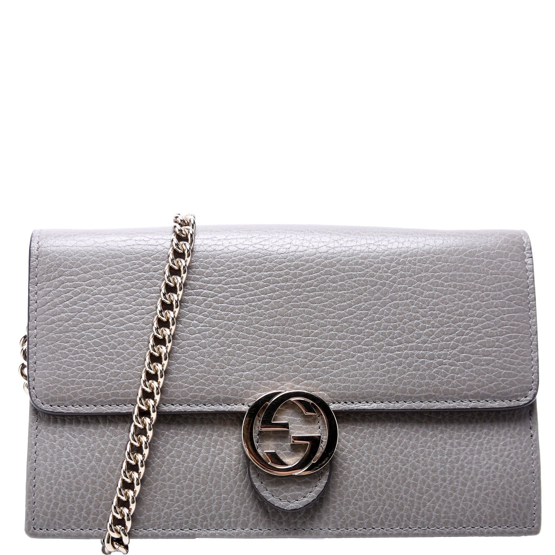 Gucci Interlocking G Grey Chain Wallet Case
