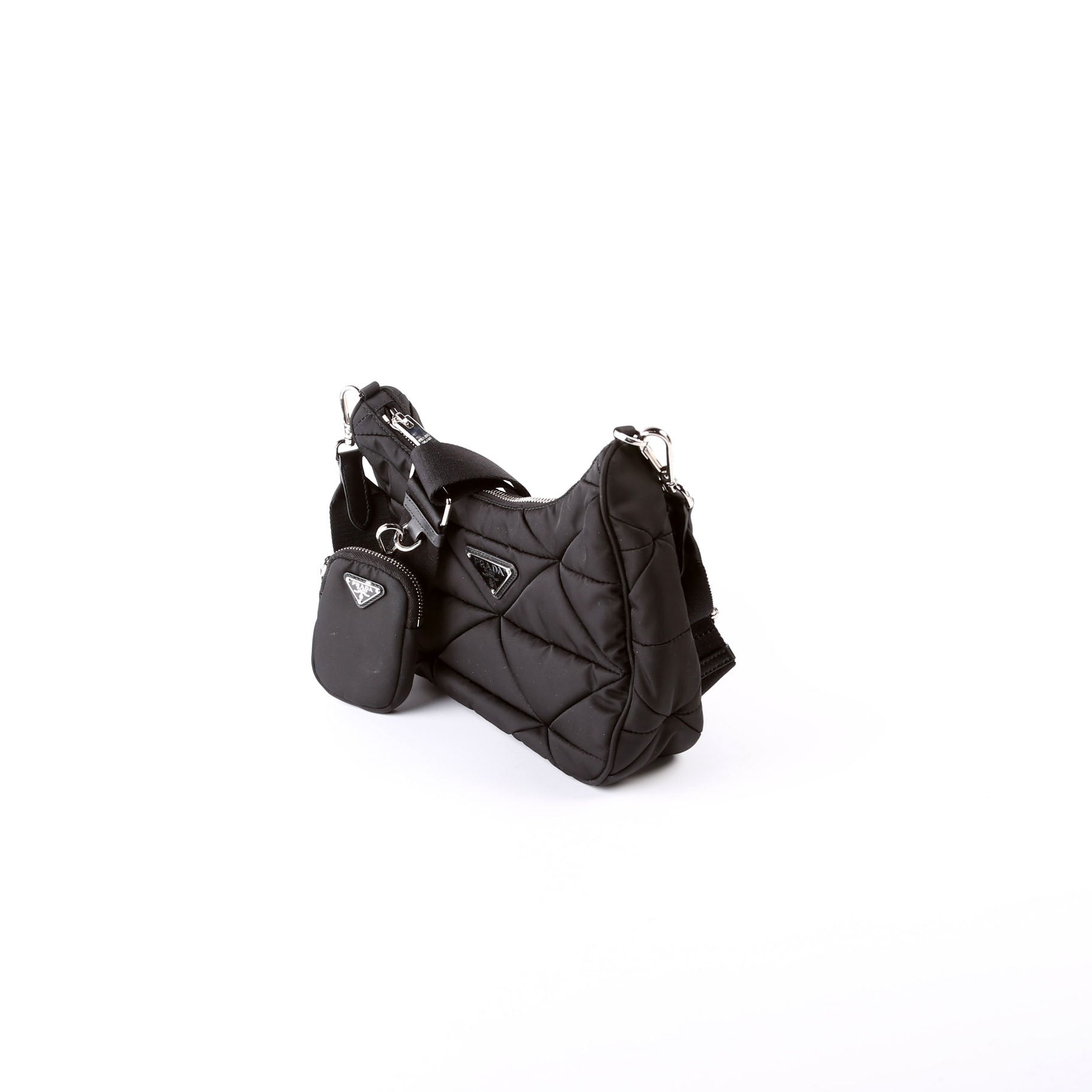 Prada Padded Re Shoulder Bag Nylon Black Black Bag