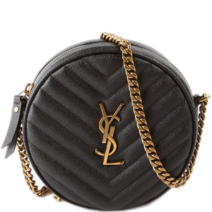 YSL Saint Laurent Saint Laurent Grain De Round Camera Bag Black Travel Bag