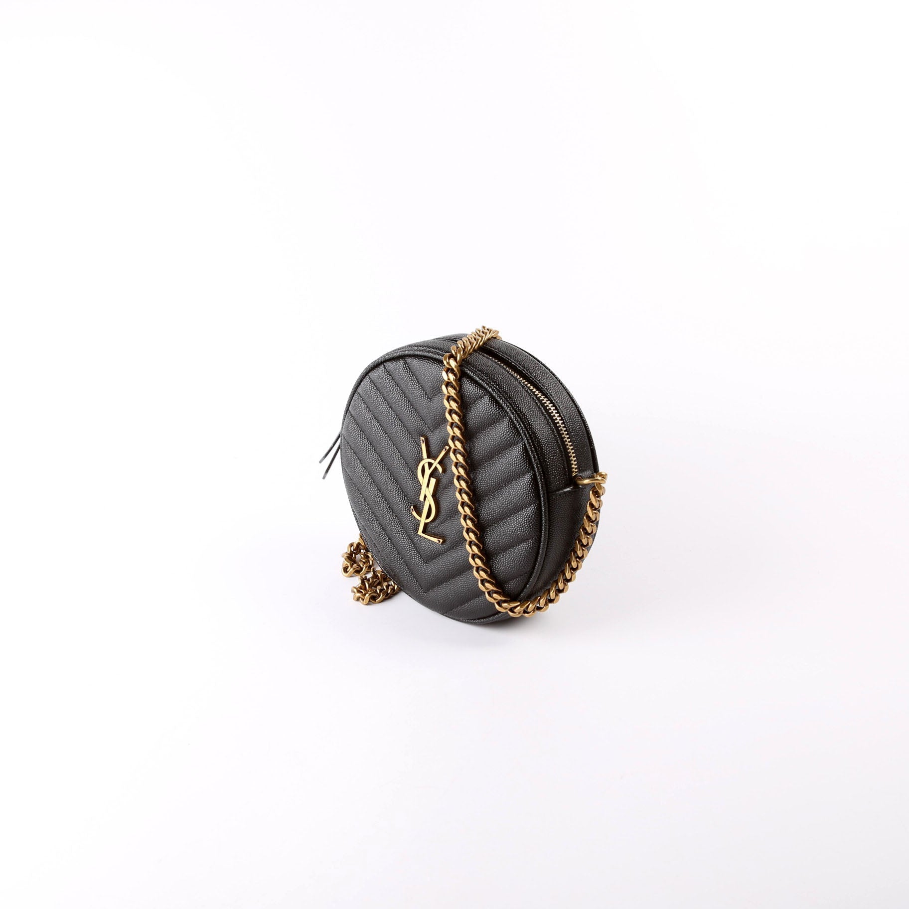YSL Saint Laurent Saint Laurent Grain De Round Camera Bag Black Travel Bag