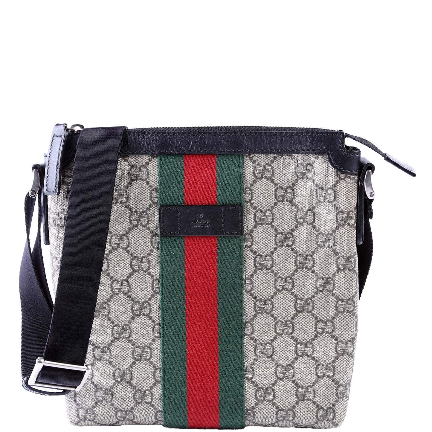 Gucci GG Supreme Web Messenger Black Travel Bag