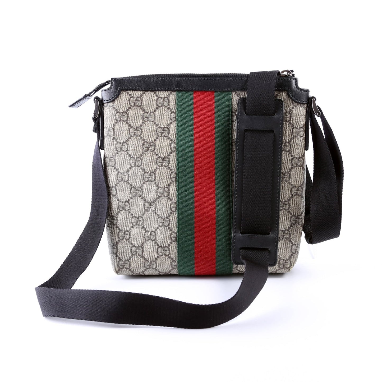 Gucci GG Supreme Web Messenger Black Travel Bag