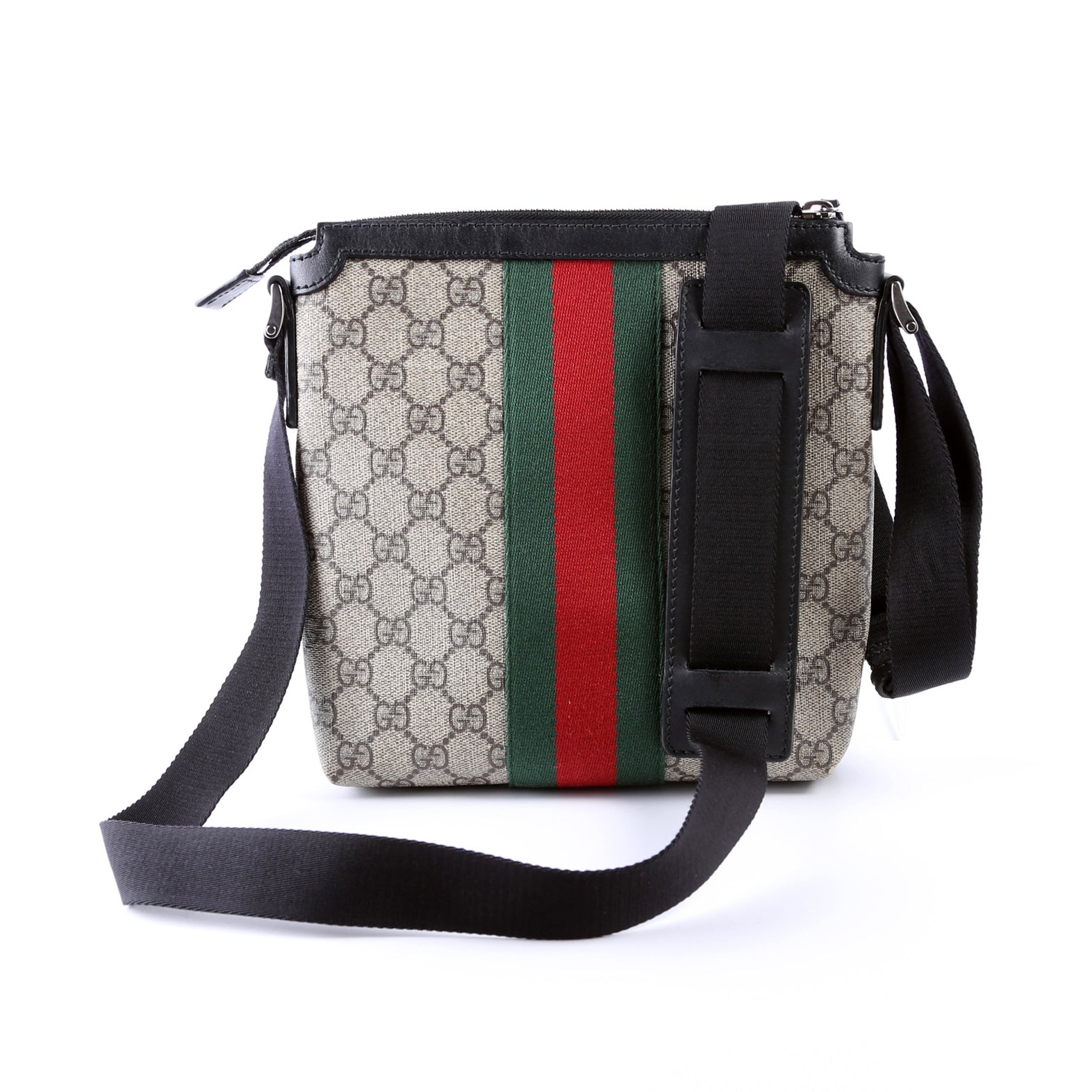 Gucci GG Supreme Web Messenger Black Travel Bag