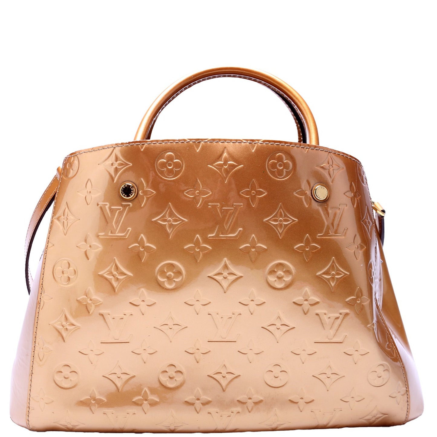 Louis Vuitton Montaigne MM Vernis Gold Handbag