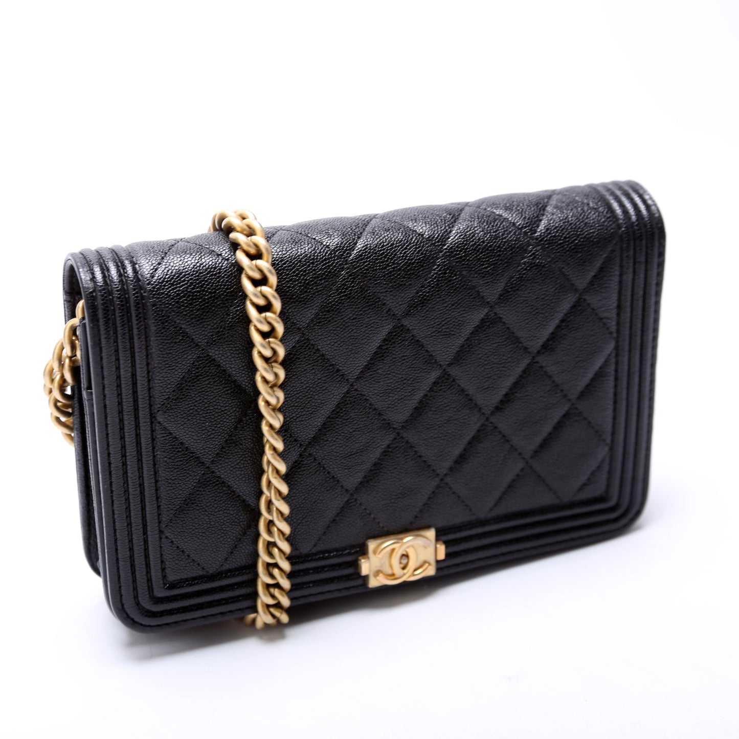 Chanel WOC Boy Caviar Black Clutch Bag Caviar Black