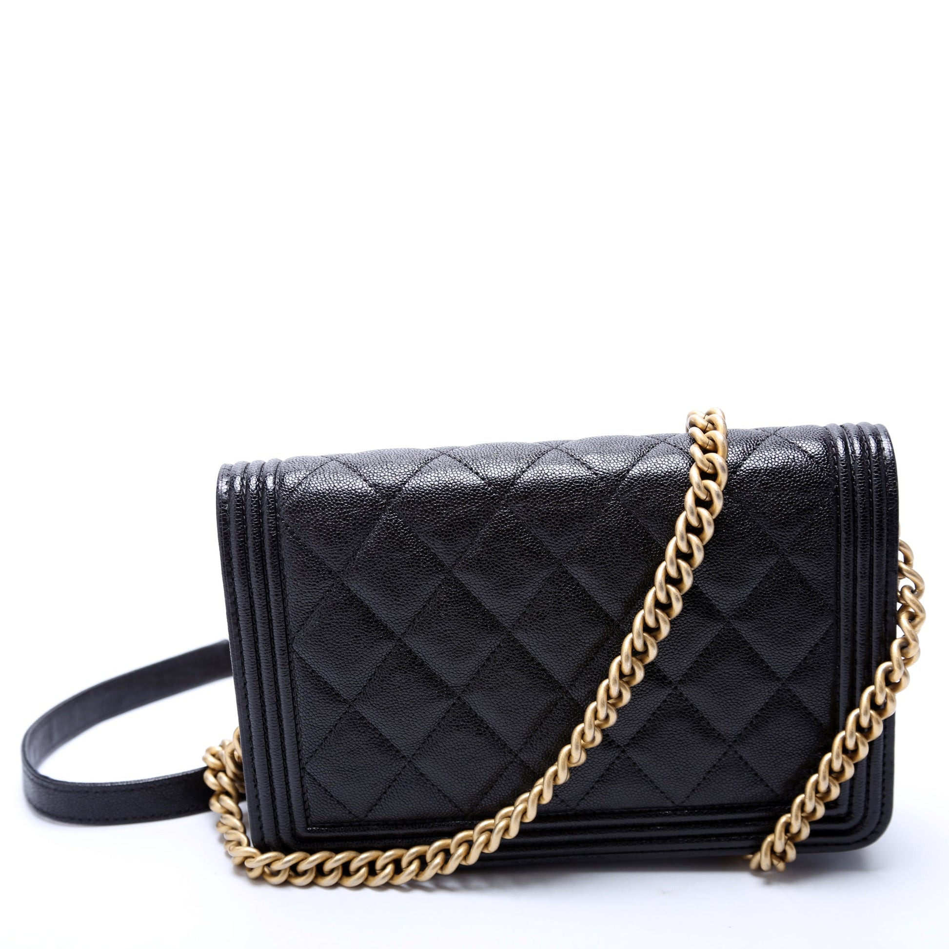 Chanel WOC Boy Caviar Black Clutch Bag Caviar Black