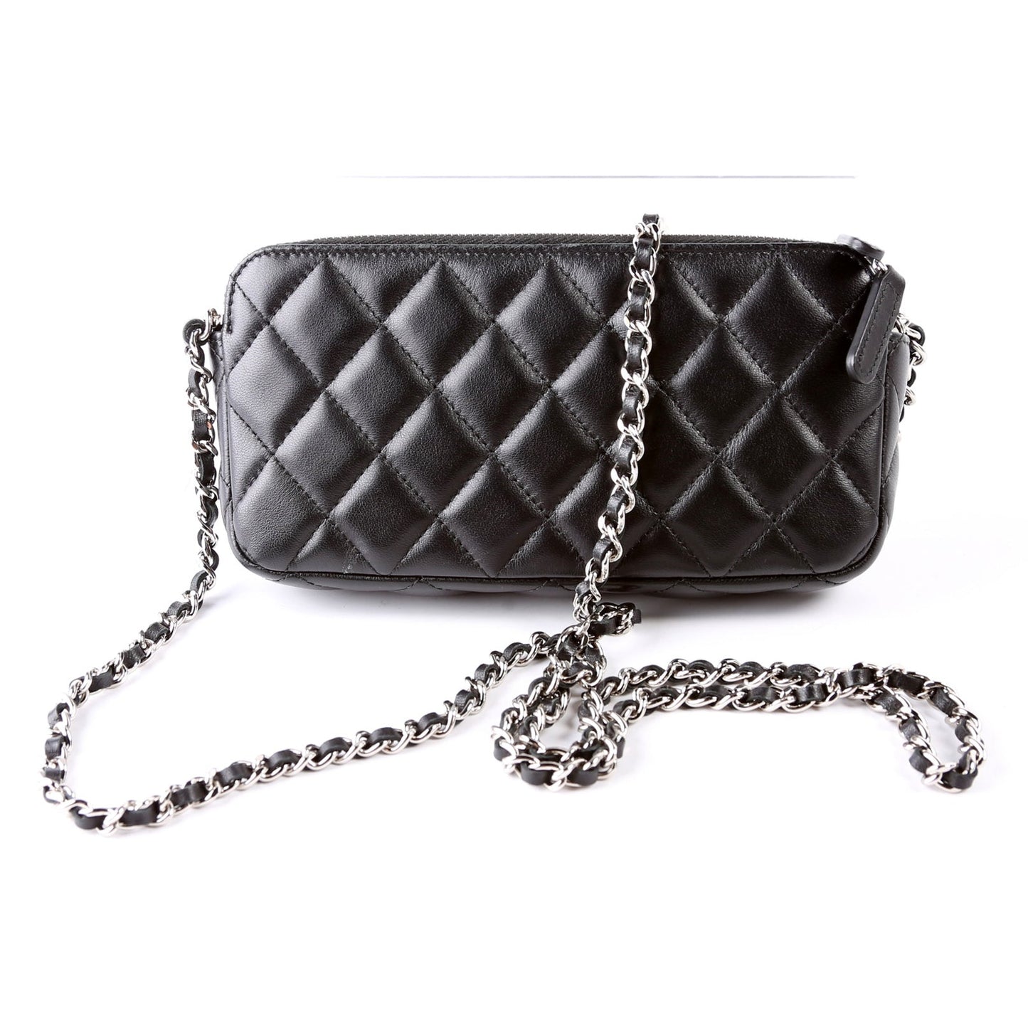 Chanel WOC CC Double Zip Black Clutch Bag