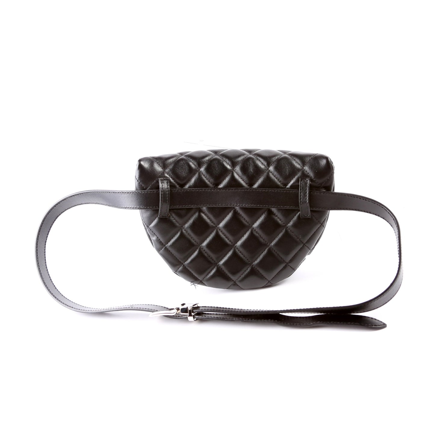 Chanel Quilted Uniform Waist Belt Bag Lambskin 29M Black